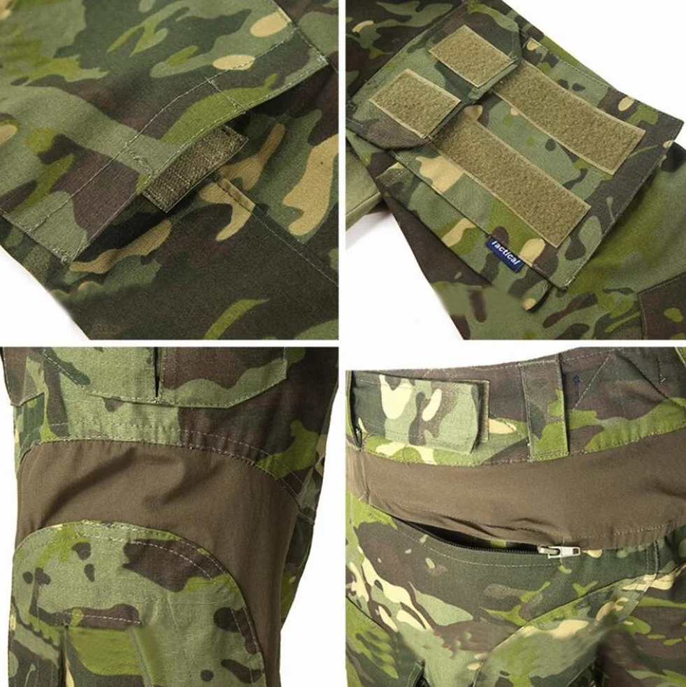 Pantalones tácticos militares airsoft BDU multibolsillos para hombre