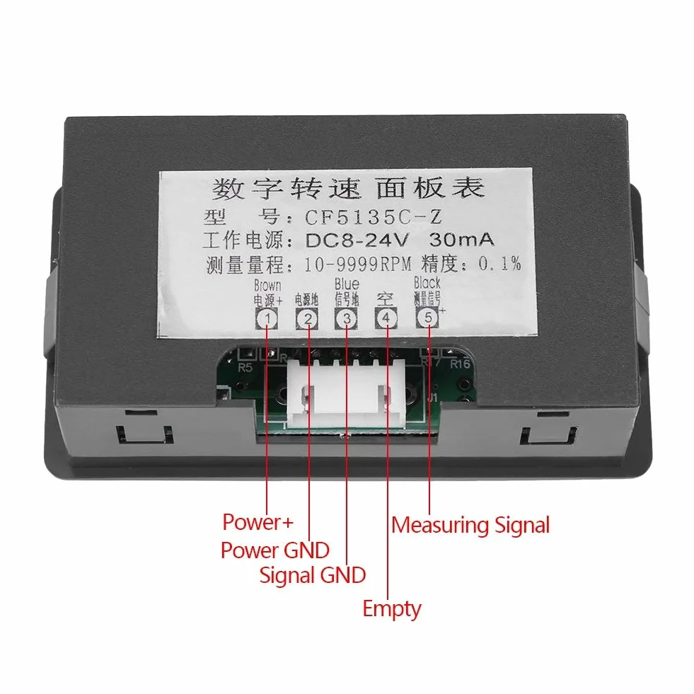 Samfox Tacómetro Digital LED RPM Medidor de Velocidad con Sensor Hall NPN Azul