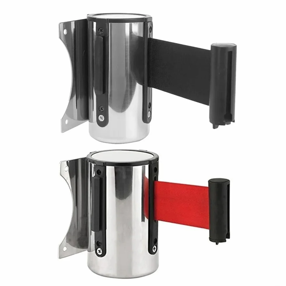 Barrera retráctil de pared 2 m negro