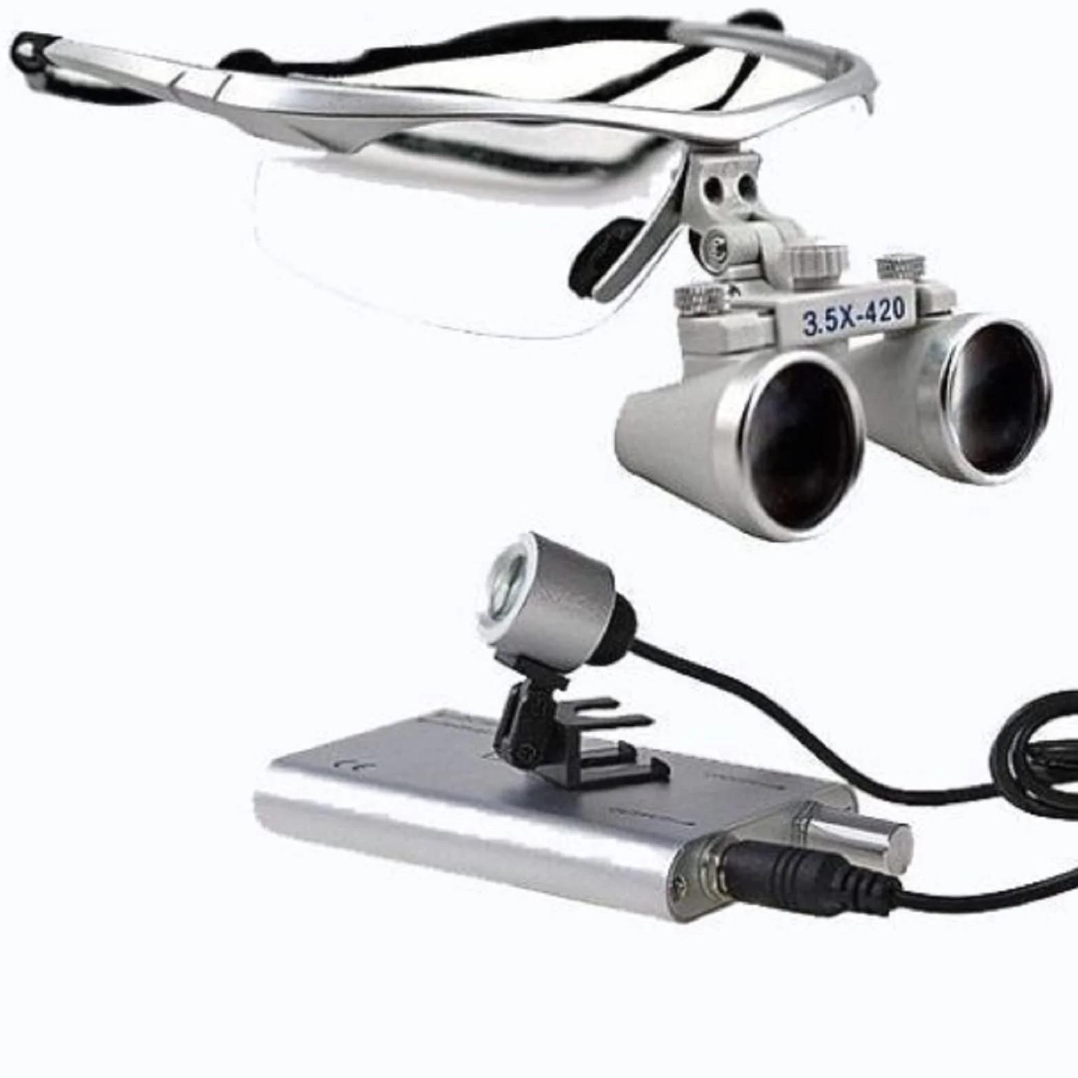 Dental Lupa Dentista 3,5x 420 mm z LED Faro Headlight