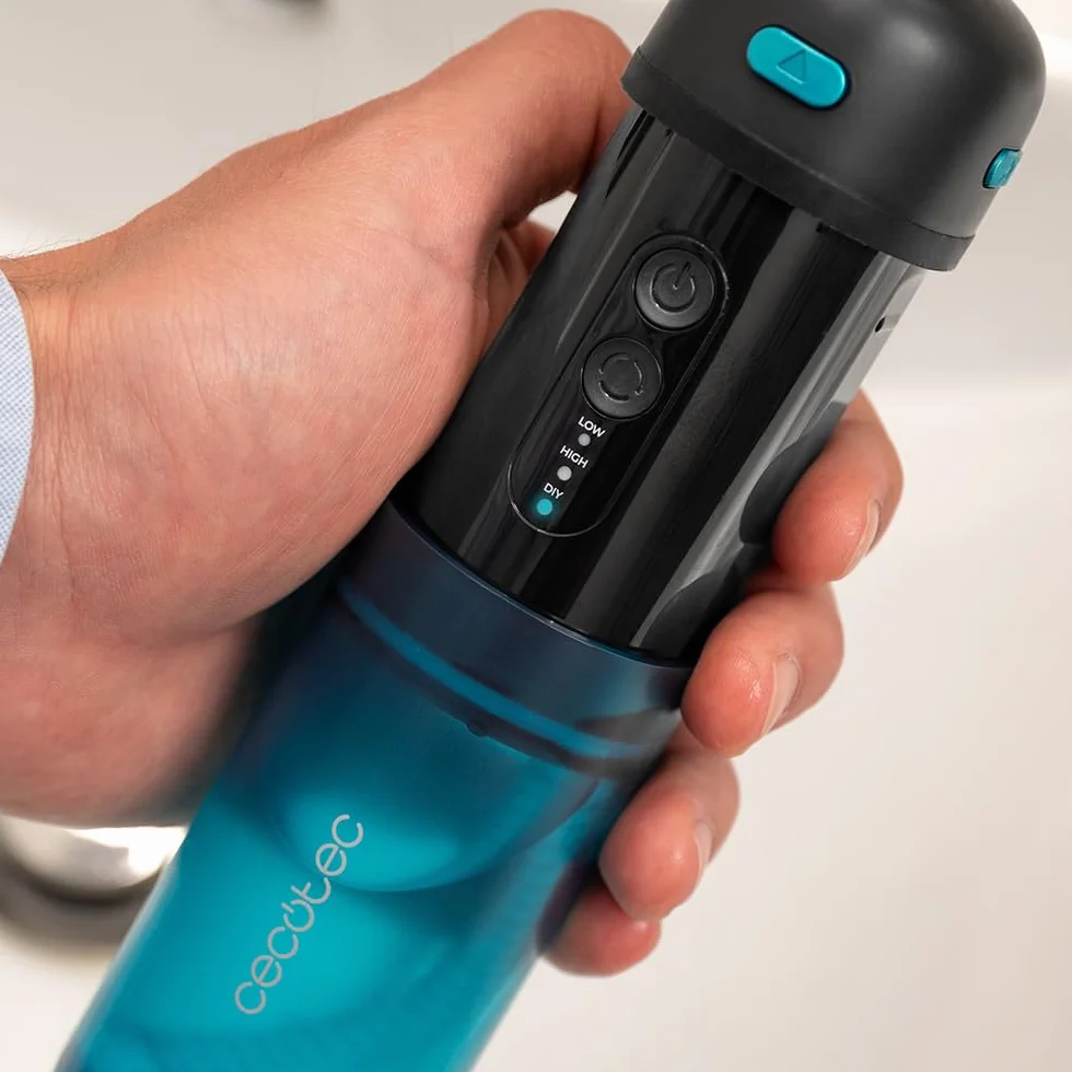 Cecotec Irrigador Dental Portátil Toothcare Jet Splash, 3 Modos 8 Intensidades, 150ml, 2 Boquillas, IPX7 Impermeable