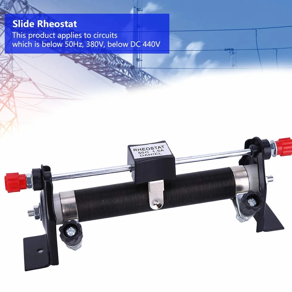 Reóstato Deslizante 1.5A 50Ω, Resistencia Eléctrica para Laboratorio de Enseñanza