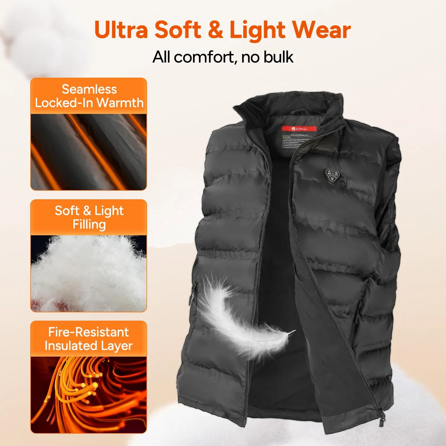 DR.PREPARE Heated Vest Chaleco térmico Unisex adulto (Pack de 1)