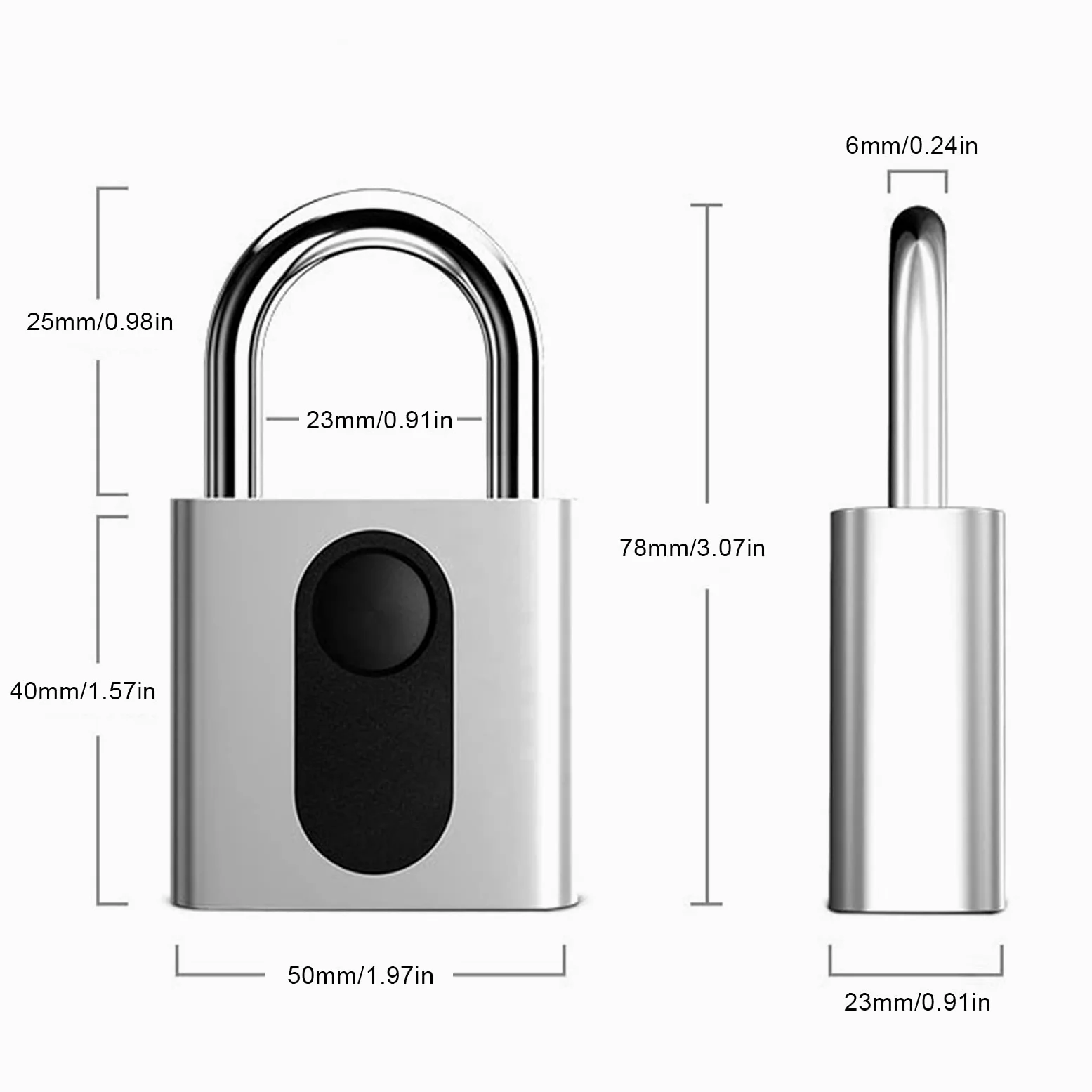 Candado Inteligente con Huella Dactilar, Cerradura de Aplicación Bluetooth Impermeable, Seguridad Antirrobo para Equipaje, Bicicletas, Gabinete - Aleación de Zinc, 1 Unidad