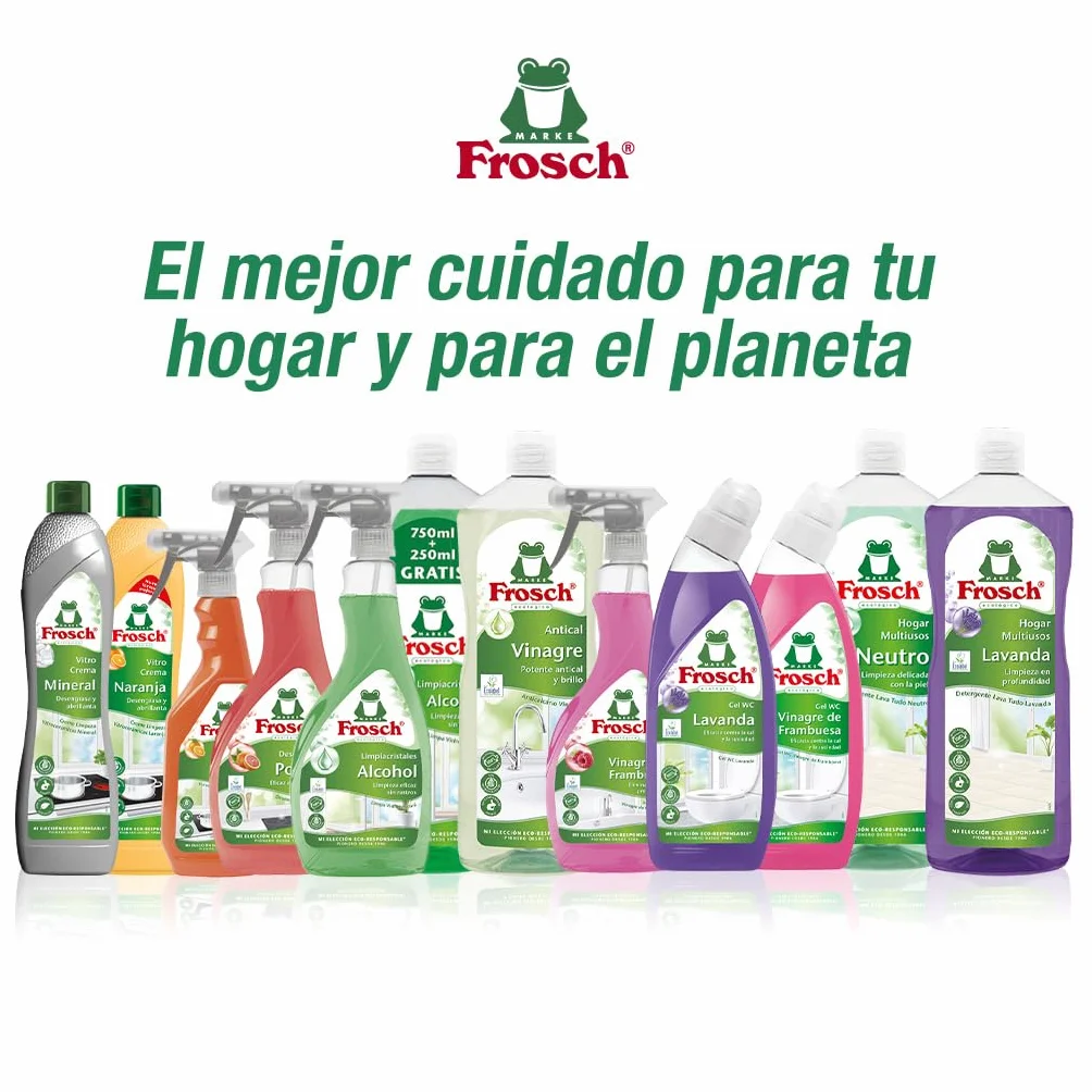 Frosch Gel WC Ecológico Limpiador Cal Residuos Inodoro Vinagre Frambuesa 750 ml