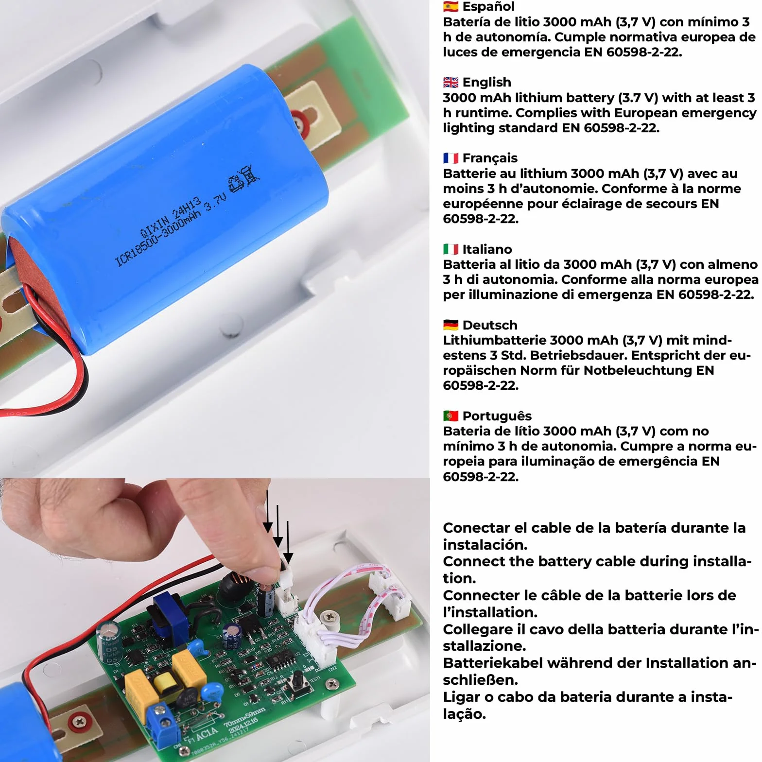 Alpinaluz Luz de Emergencia LED Estanca IP54 4W 530lm Empotrable 3h Autonomía Resistente al Agua y Polvo