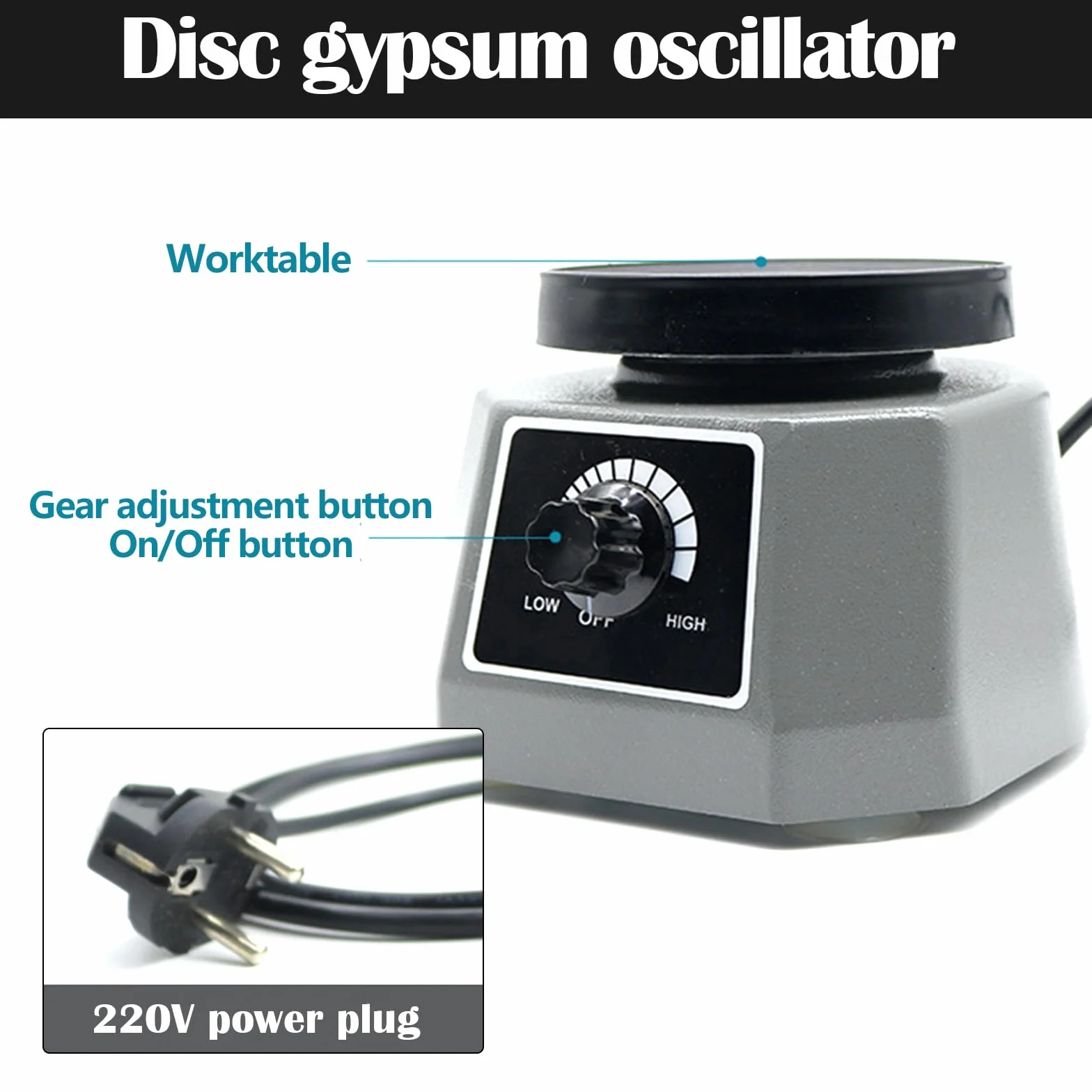 Placa Vibratoria 220V 100W Oscilador Eléctrico Velocidad Ajustable Equipo Laboratorio Dental