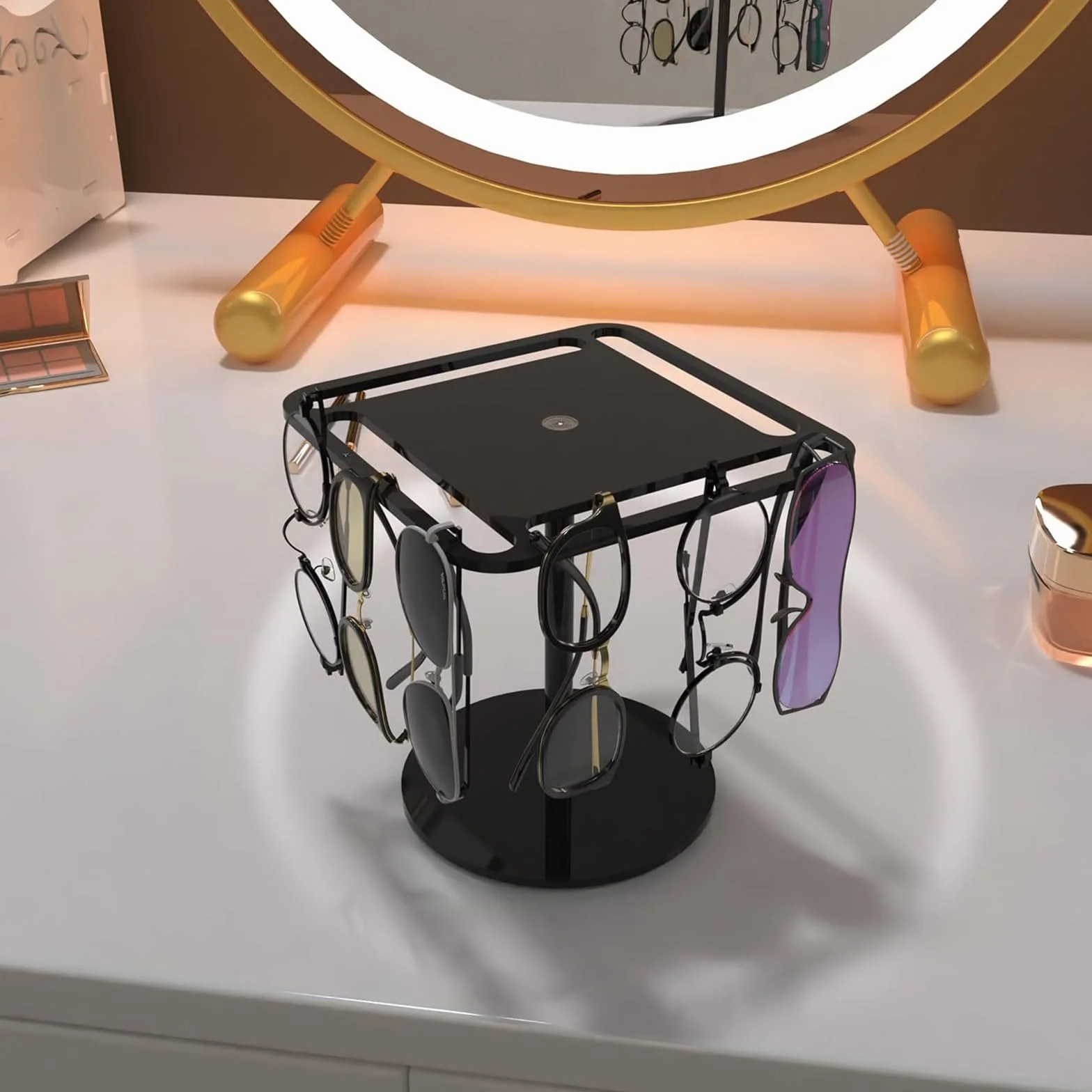 Soporte Giratorio Acrílico para Gafas de Sol, Relojes y Pulseras