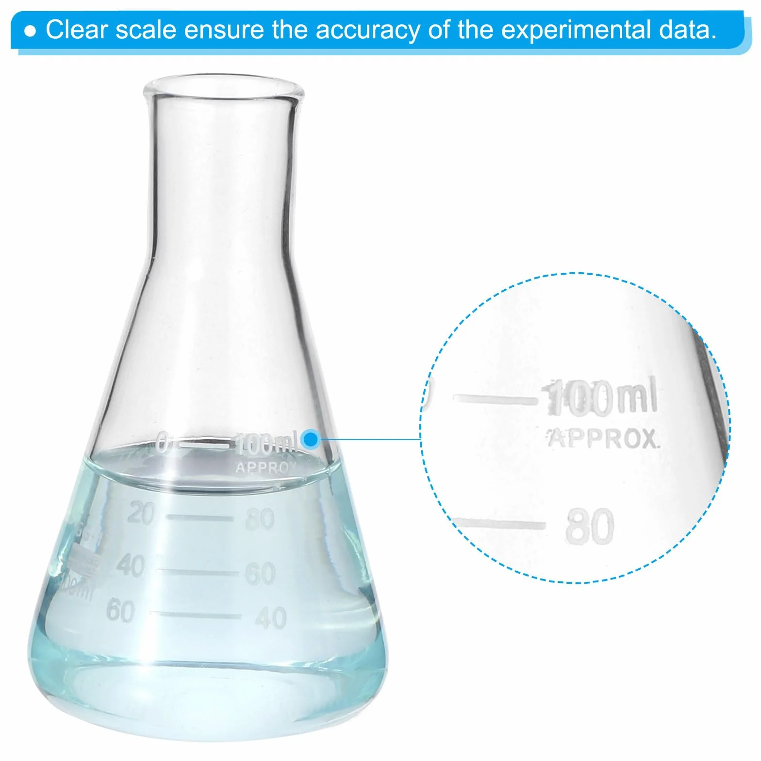 PATIKIL Kolba Erlenmeyer 3 szt 100 ml Szkło Borokrzemianowe Z Podziałką Laboratorium Chemiczne