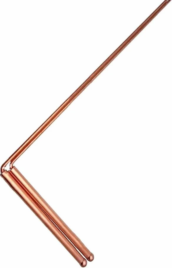 Varillas de cobre para radiestesia 99.9% detector de metales 12 pulgadas cabeza única cuenta redonda