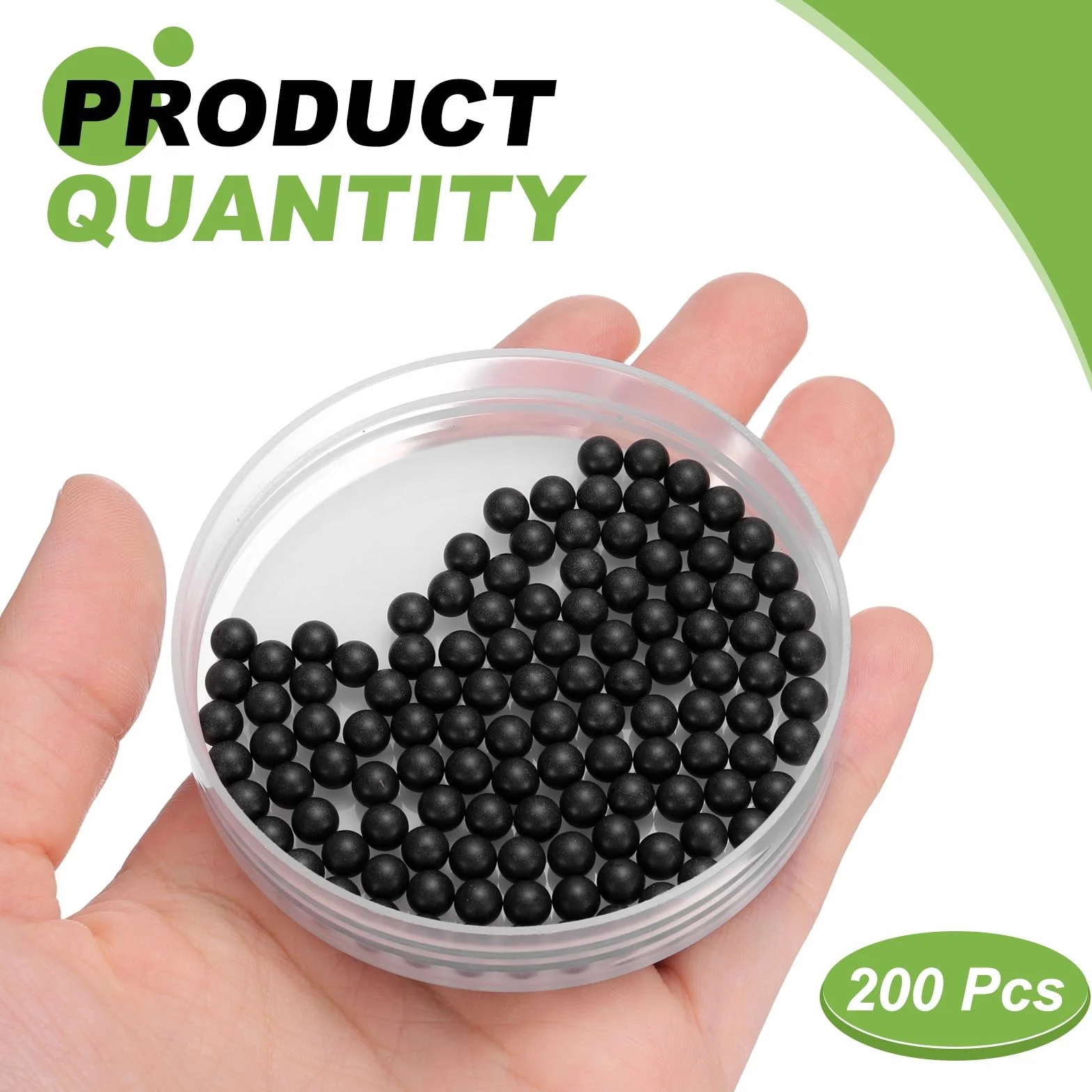 200 piezas bolas de rodamiento plástico PP 5mm precisión G2 negro