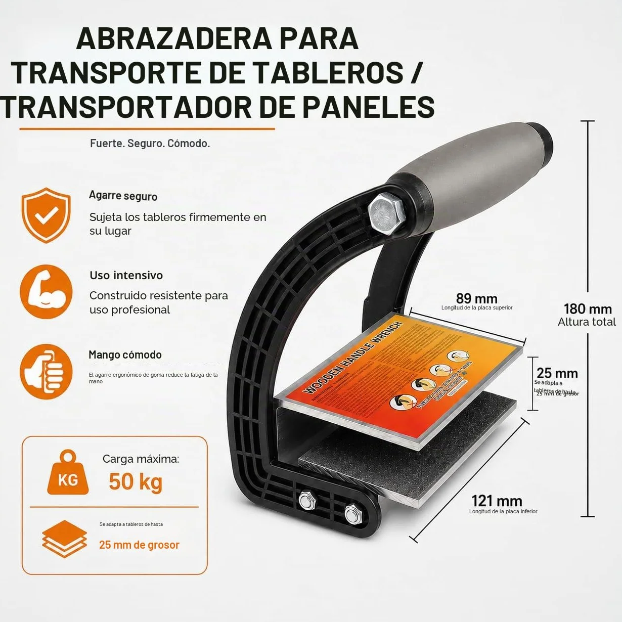 Elevador de placas de yeso para paneles, madera contrachapada y vidrio, agarre ergonómico práctico