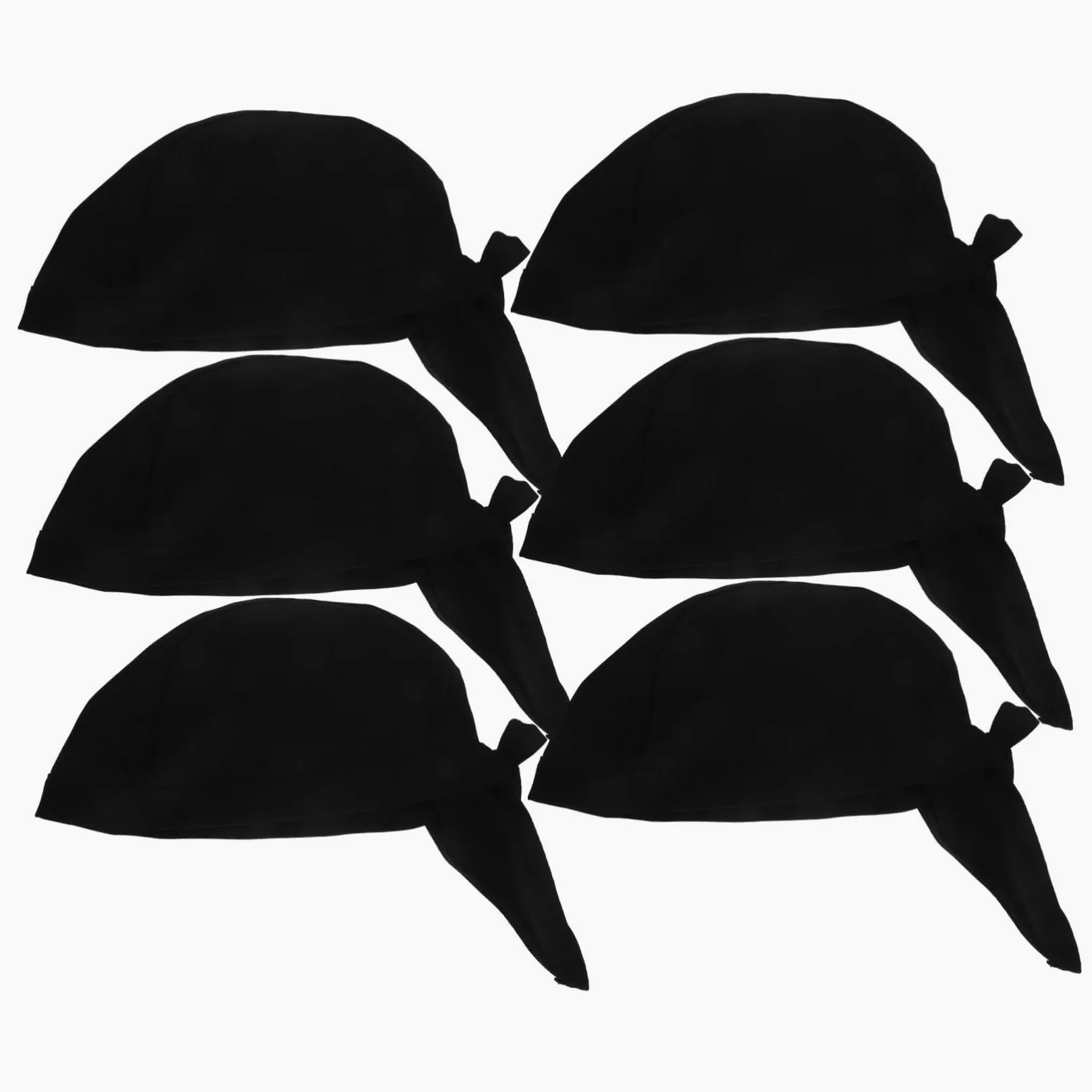 Beaupretty Gorro de Chef de Tela de Algodón Negro, 6 Unidades | Restaurante y Cocina, Ajuste al Cuero Cabelludo, Ayuda a Evitar Aceite
