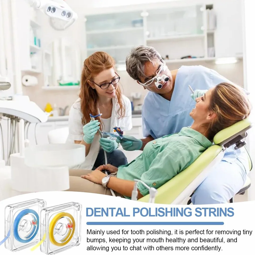 Papel De Lija Dental 6 Metros Doble Cara, Lima Dental Para Dientes, Herramienta Cuidado Bucal Limpieza Profunda 30μ