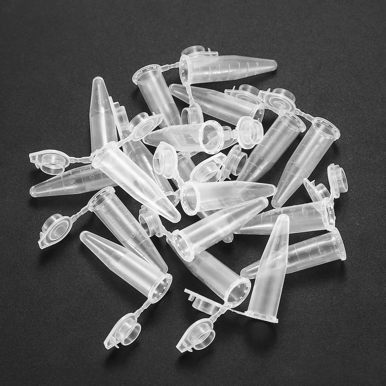 Tubos de Centrífuga 1,5 ml 210 Pcs Plástico Transparente con Tapa a Presión para Laboratorio