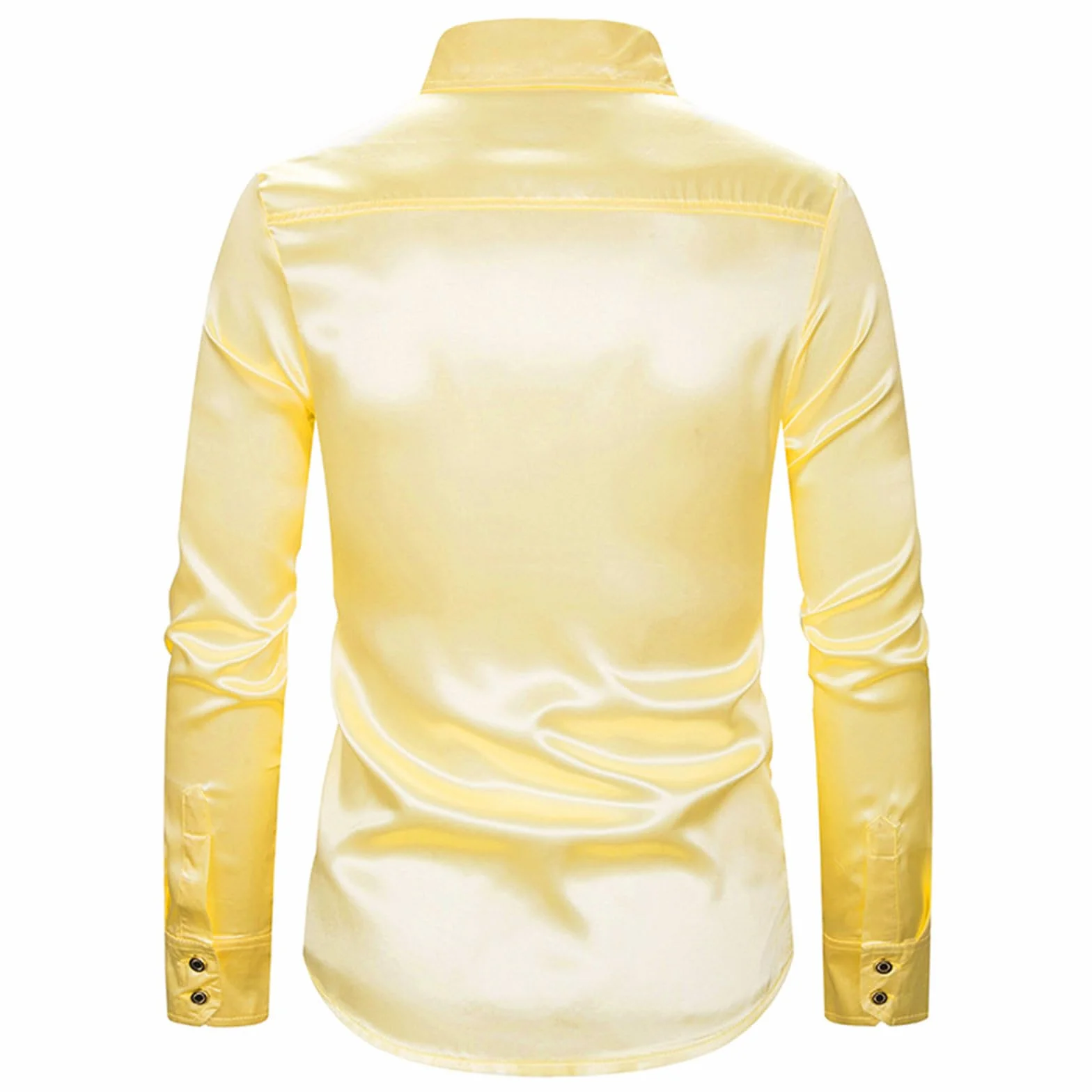 2025- Camisa Lentejuelas Hombre Cuello Reverso-Camisa Manga Larga Color Sólido Casual Pasaportos Clásicos Cómodo Elegante Blusa para Todos los Días Disco Fiesta De Baile Ropa