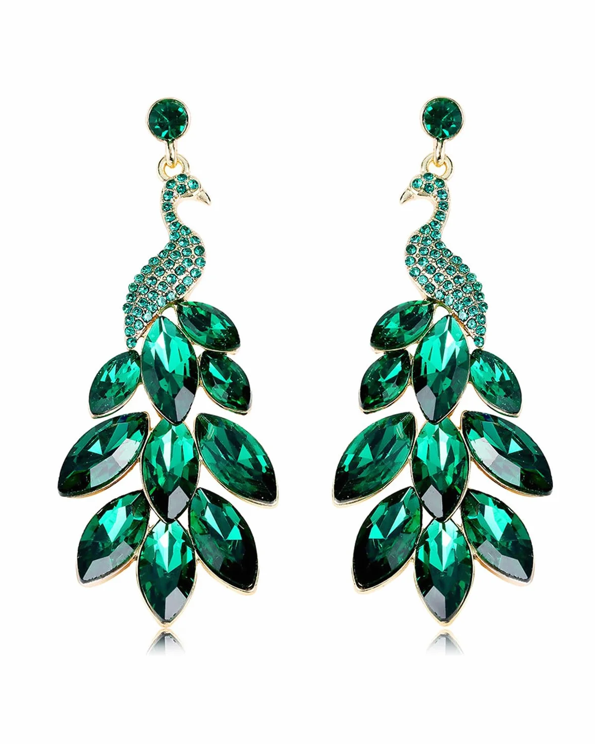 1 pieza de pendientes de borla para mujer, pendientes de pavo real, cristales austriacos, estilo boho, perlas en cascada, borlas, pendientes colgantes