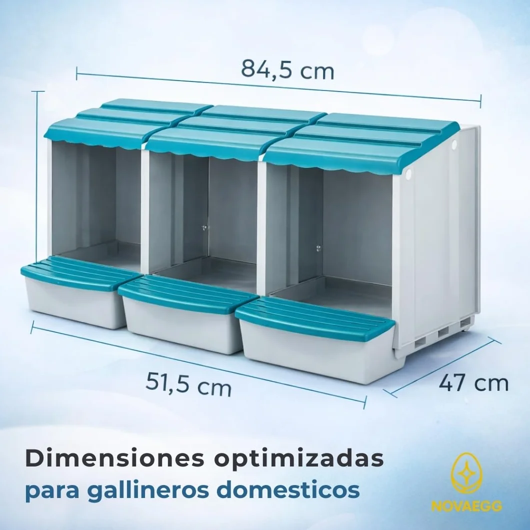 PONEDEROS para GALLINAS con 3 Huevos Falsos, Bolsa de Tela, Manual y Guía de Incubación - Nido Gallinas Ponedoras