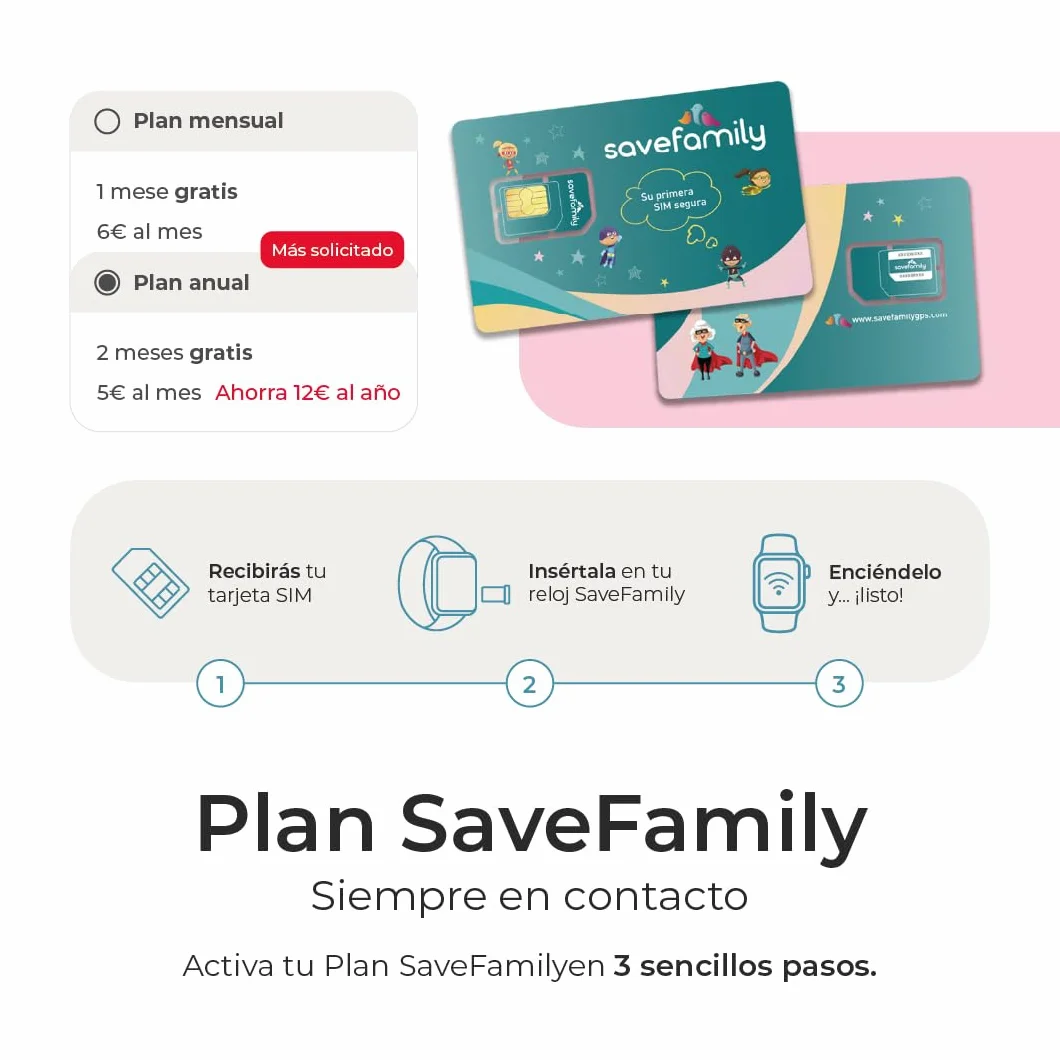 Reloj Inteligente Niño 4G SaveFamily Slim con GPS, Llamada, Vídeo, Chat, Botón SOS, SIM Incluida Verde