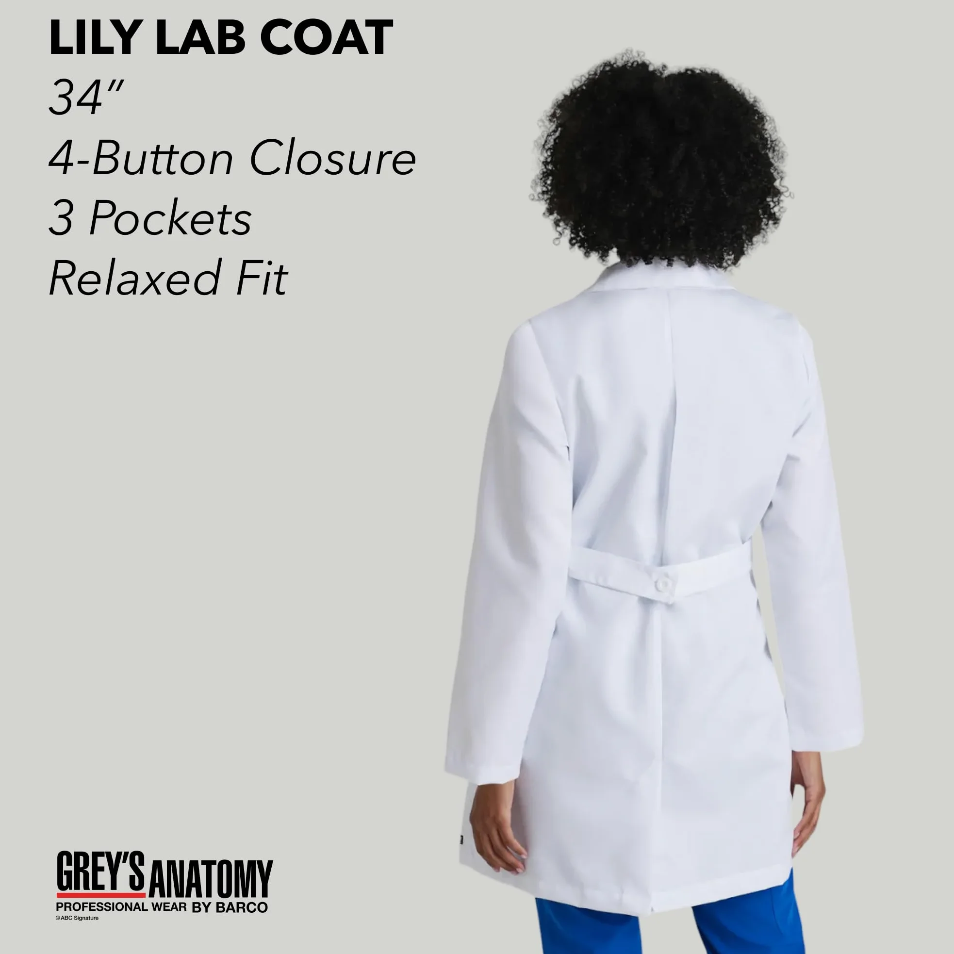 Grey's Anatomy 4481 34" Women's Lab Coat White L