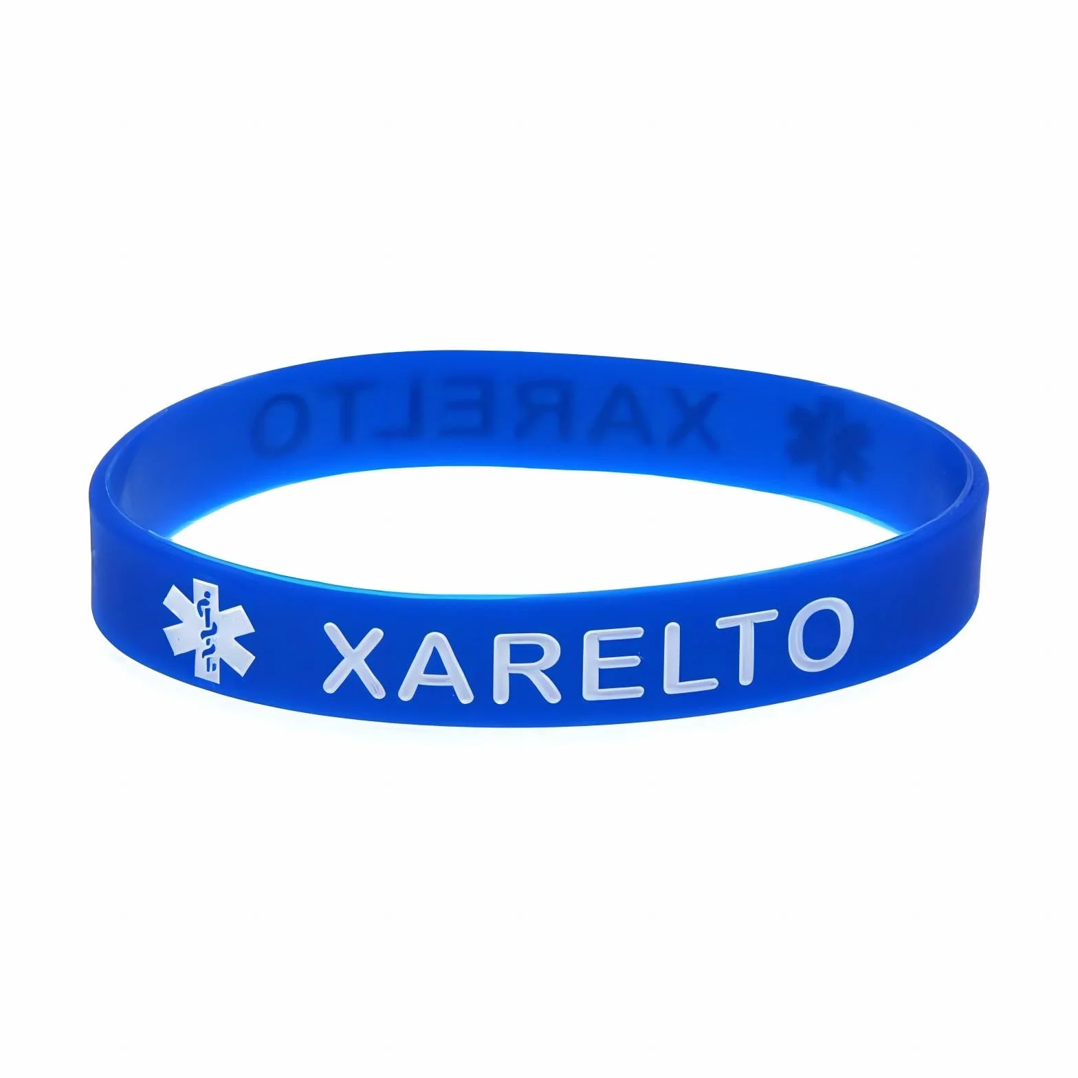 Pulseras de silicona XARELTO de alerta médica, elásticas, para hombres y mujeres, talla única