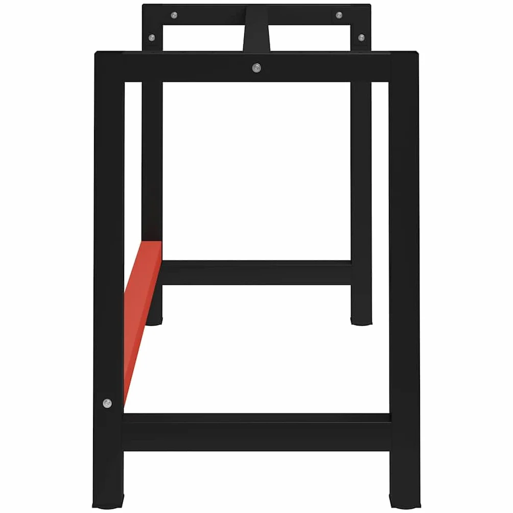 vidaXL Banco de Trabajo 120x57x79 cm Metal con Recubrimiento en Polvo Negro Rojo Industrial