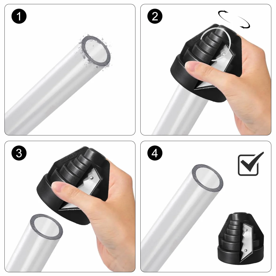 Desbarbador Manual de Tubos de PVC, PP y PE, Herramienta para Biselar Tubos de 20-63 mm