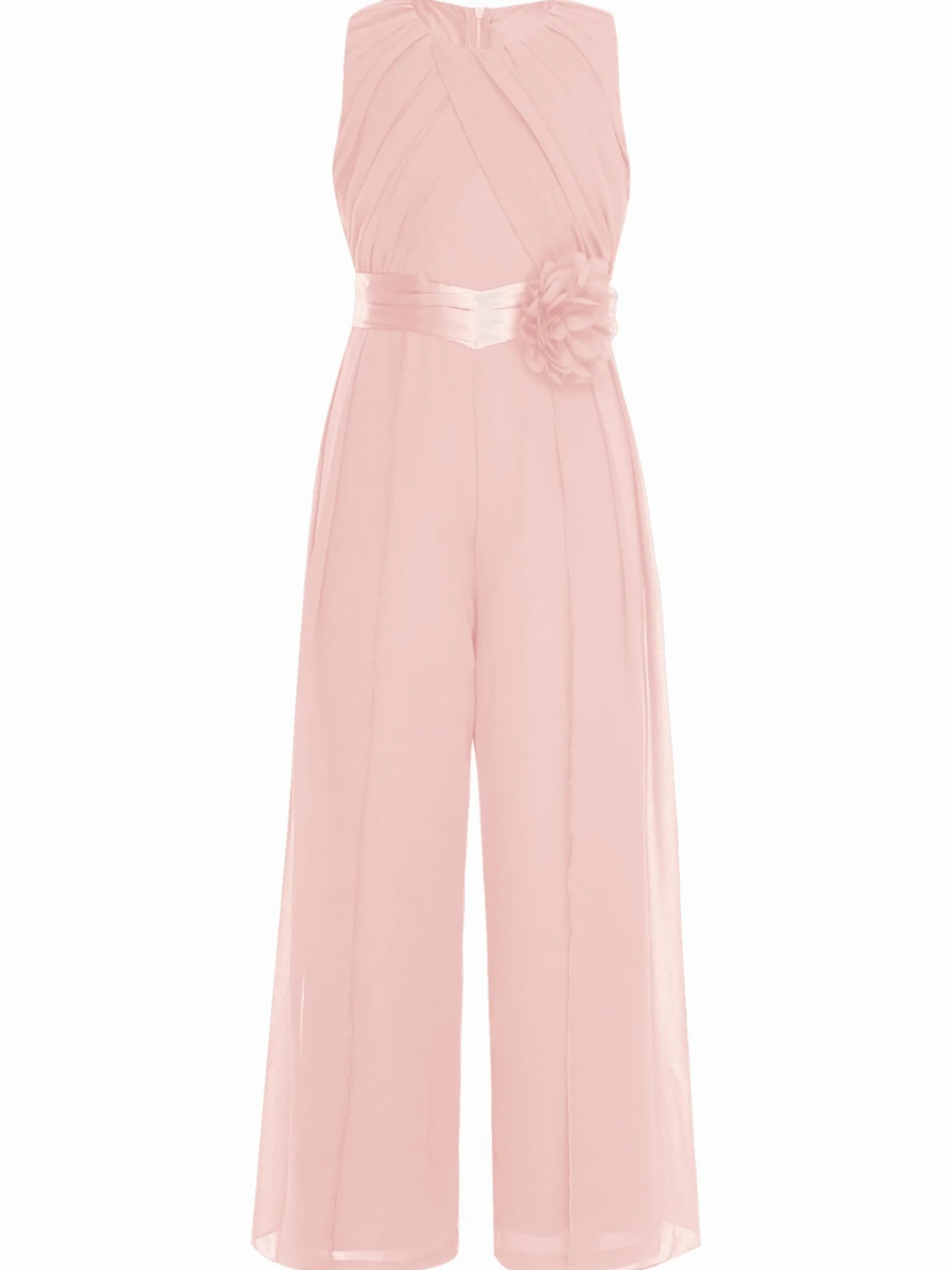 Mono festivo para niña, elegante, traje de pantalón con flores, cinturón de cintura, pantalones de pierna ancha, para bodas, cumpleaños, fiestas