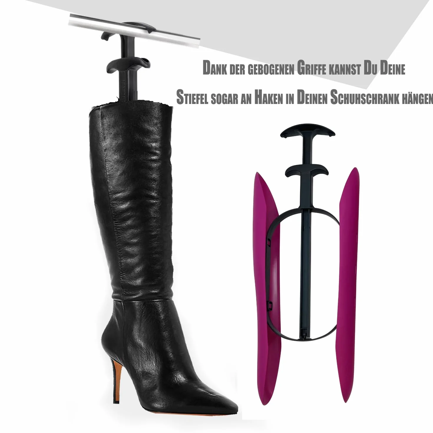 DELFA Juego de 3 pares de moldes para botas con resorte Sensomatic, tensor, 35 cm, Rosa, 36-41