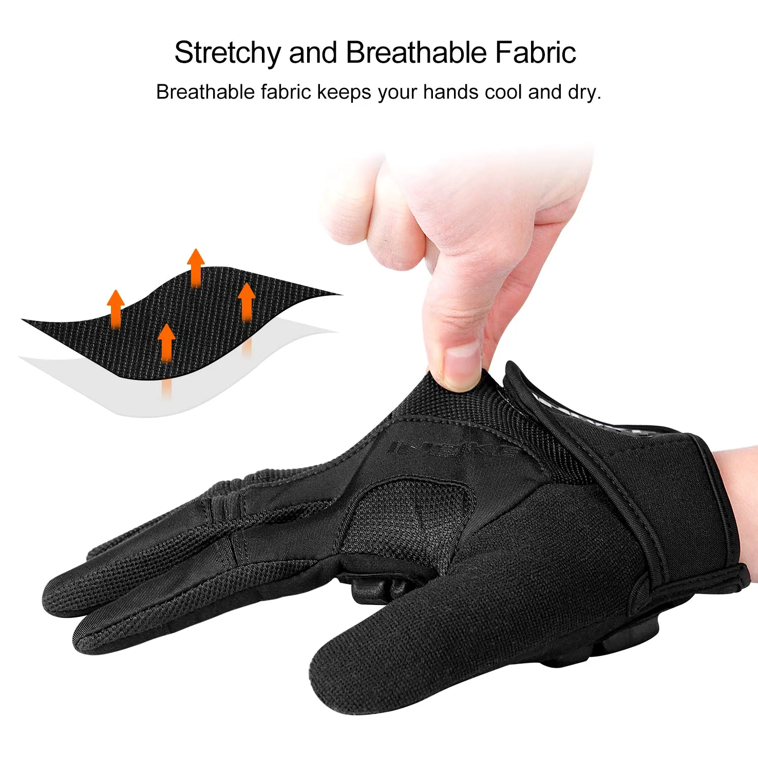 INBIKE - Guantes de ciclismo para hombre, acolchados de gel, 5 mm, transpirables y resistentes al desgaste