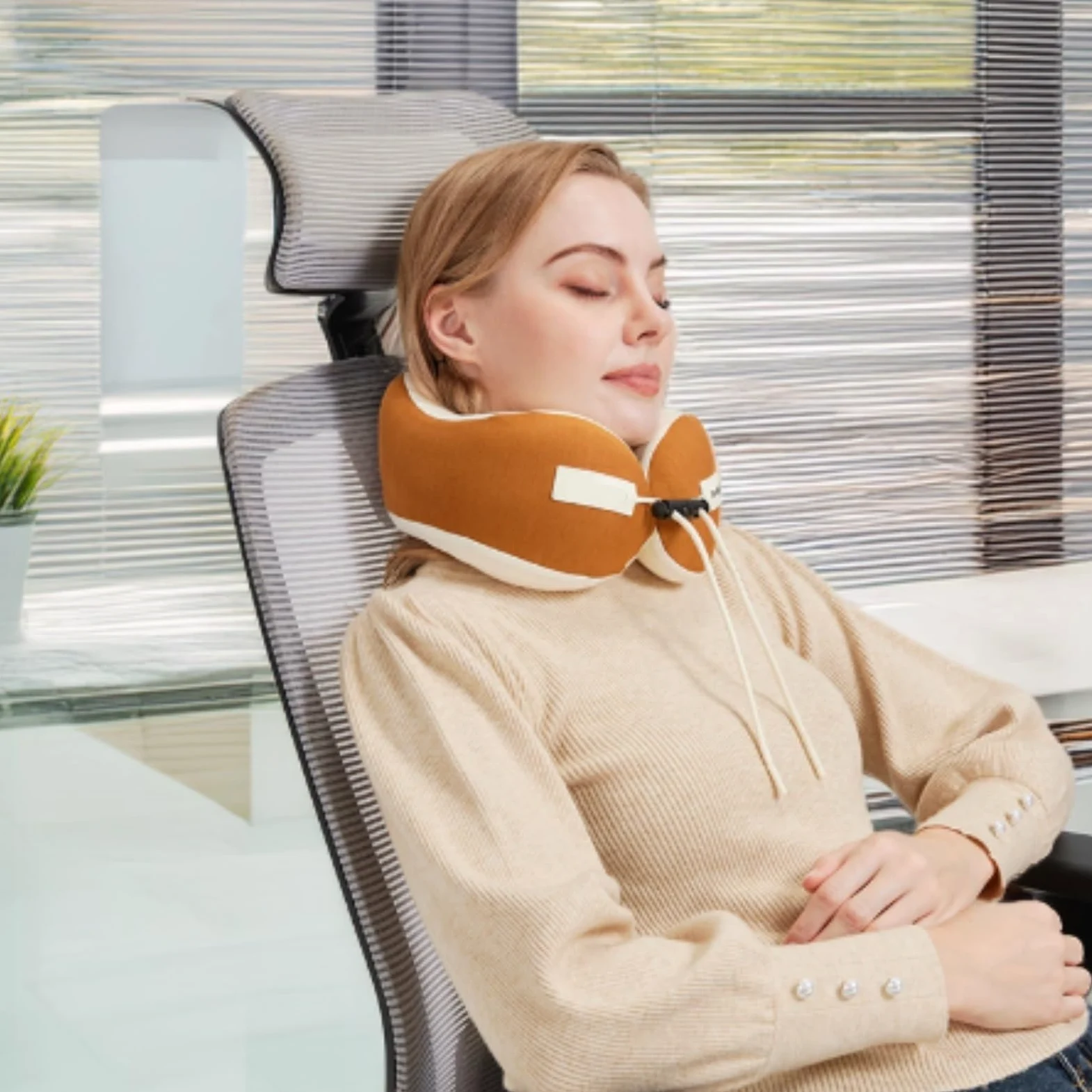Cojin Cuello Viaje Almohada For El Cuello For Viajes Y Uso En La Oficina, Soporte For Dormir En Aviones Almohada Avion(Grey)