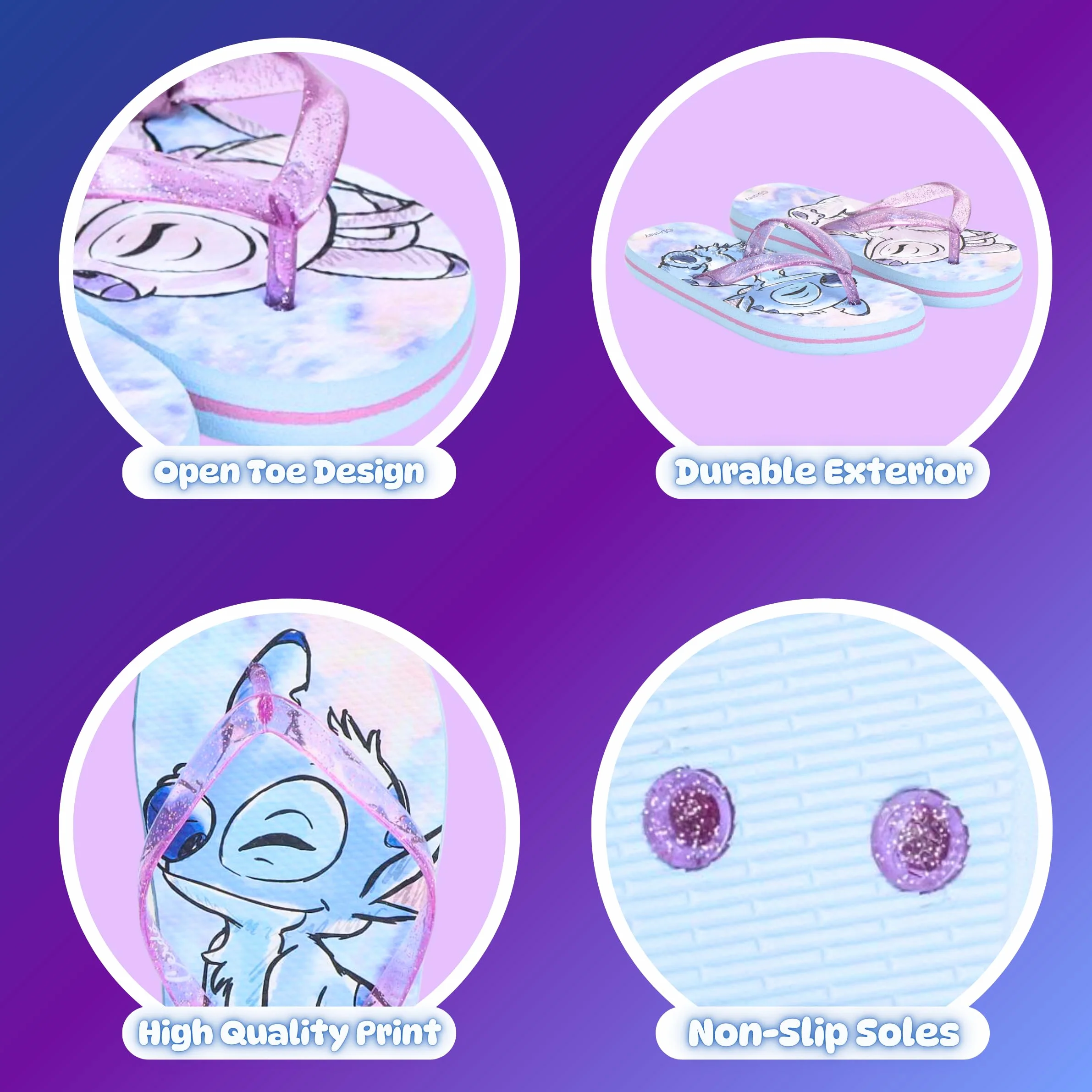 Disney Stitch y Angel Chanclas para Niñas, Sandalias de Verano, Regalo Niñas, Tallas EU 28 a 35