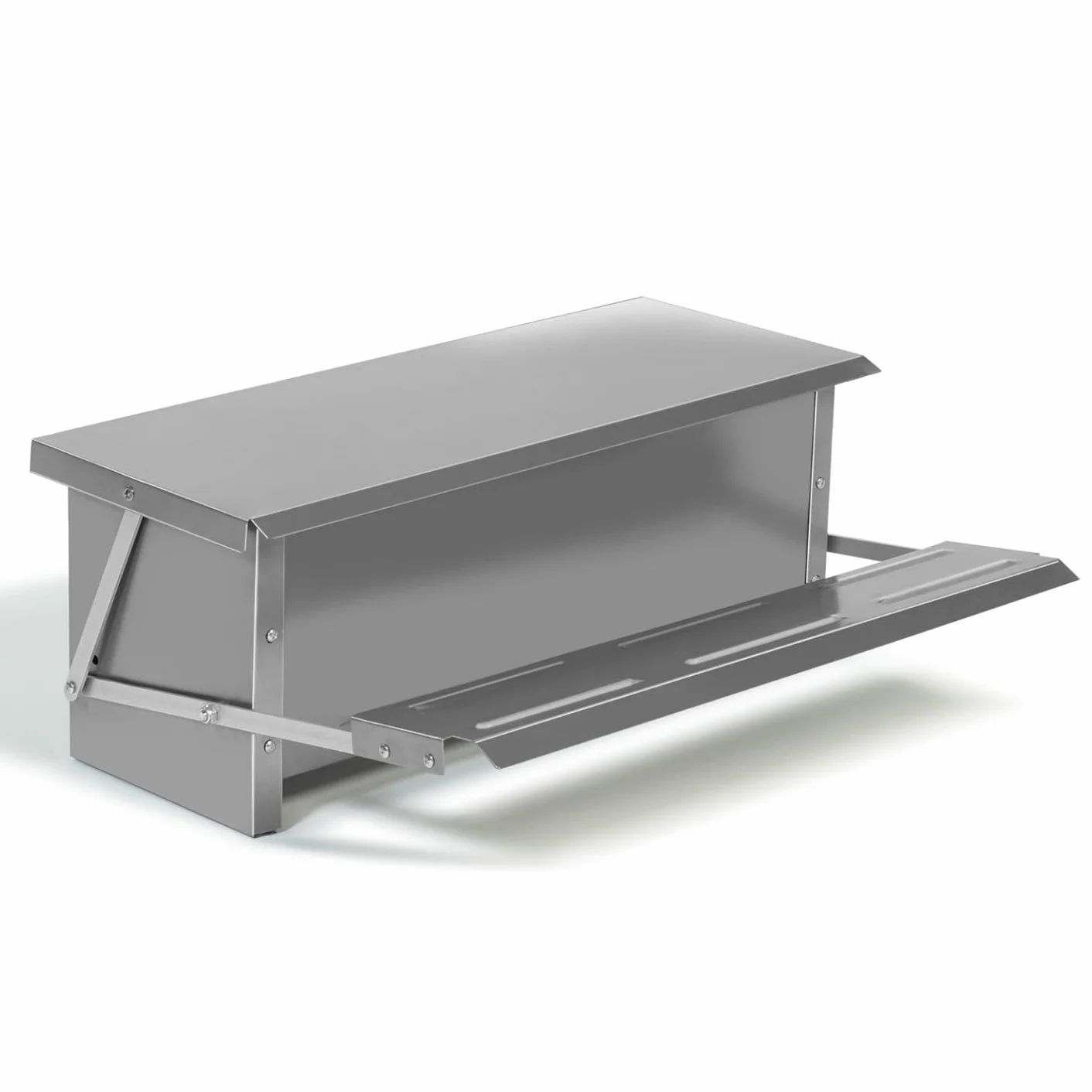 Alimentador XXL para gallinas, dispensador automático con pedal de acero 10 kg