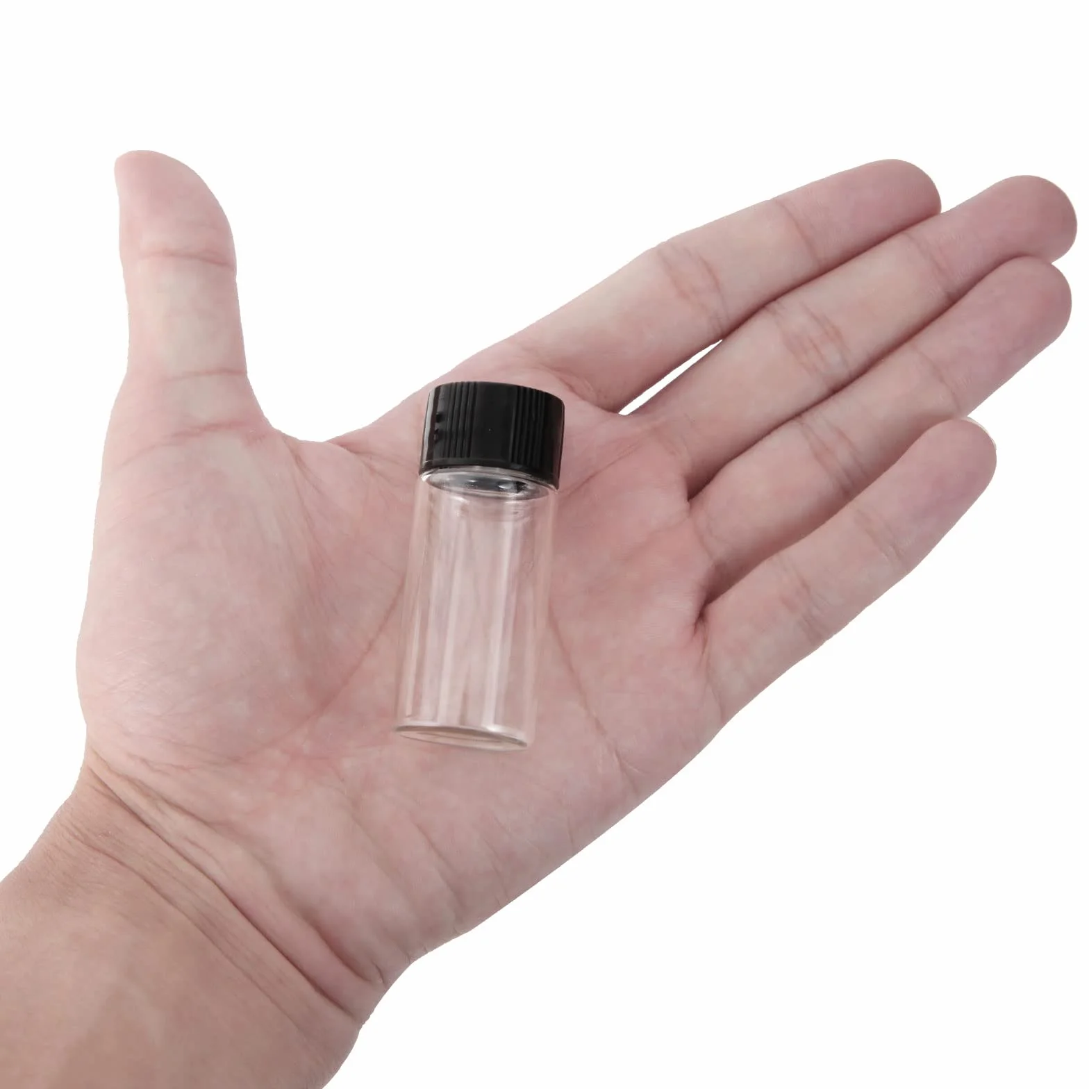 Viales de Vidrio Transparentes 10 ml con Tapón de Rosca y Tapa Interior de Plástico, 50 Unidades