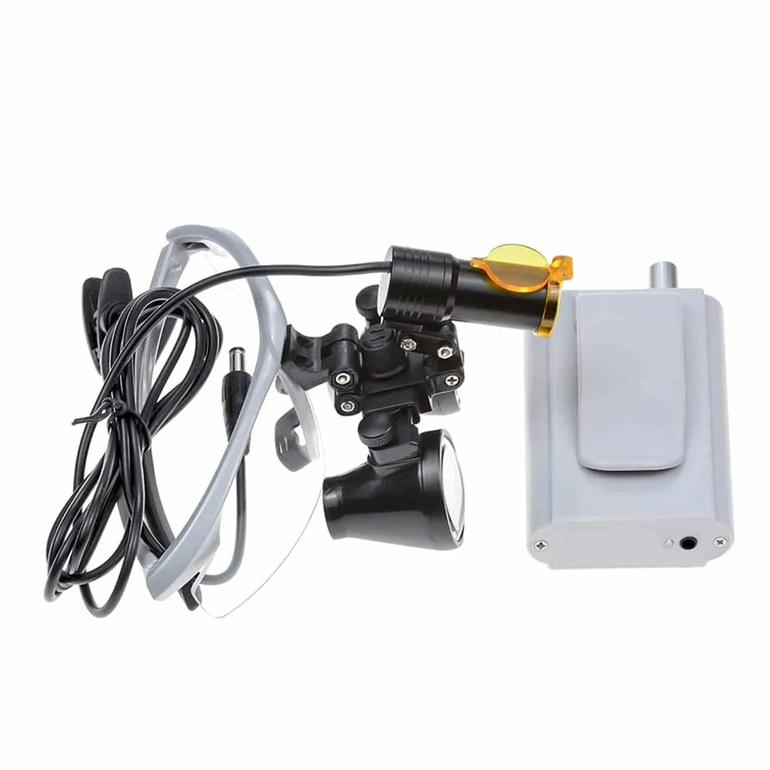 Médico Dental Lupas Quirúrgicas 2.5X 3.5X Vidrio óptico Lupa con LED Luz Cabeza Lámpara Estuche Transporte Silver