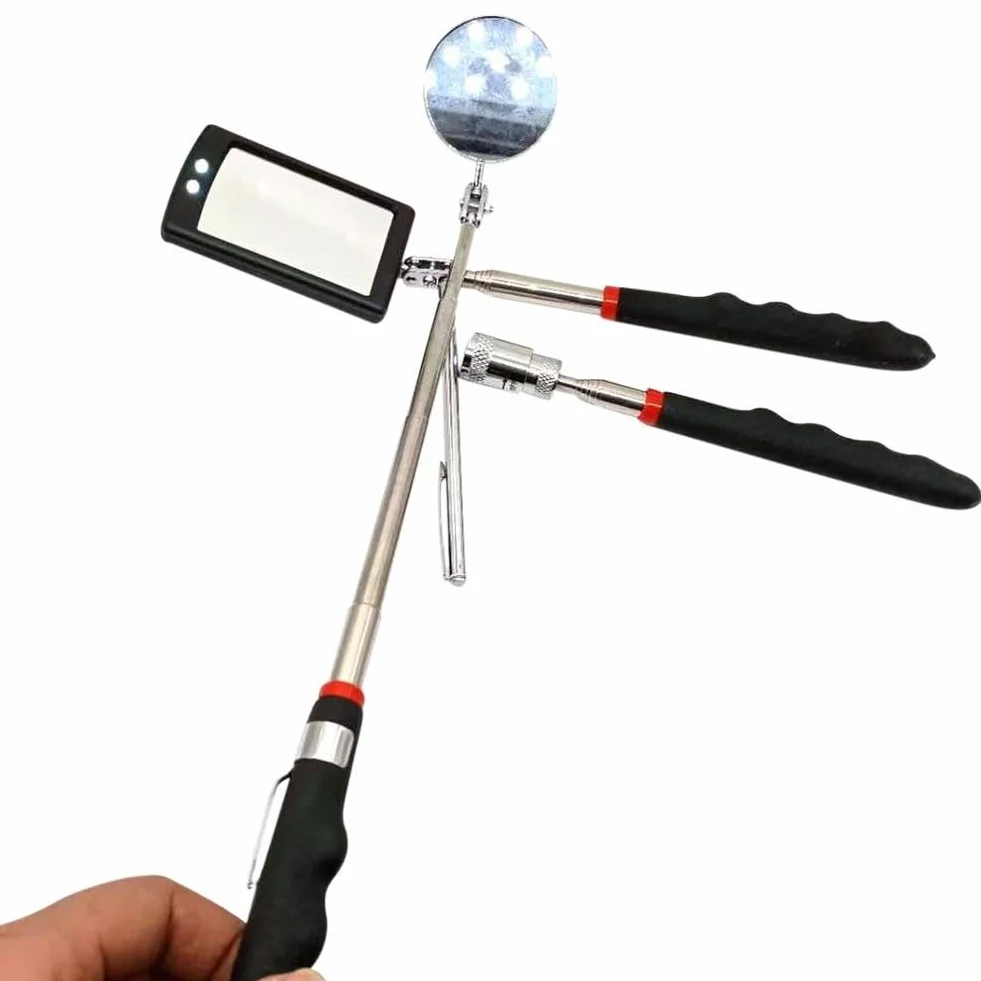 Espejo plegable con luces LED para dentistas y mecánicos