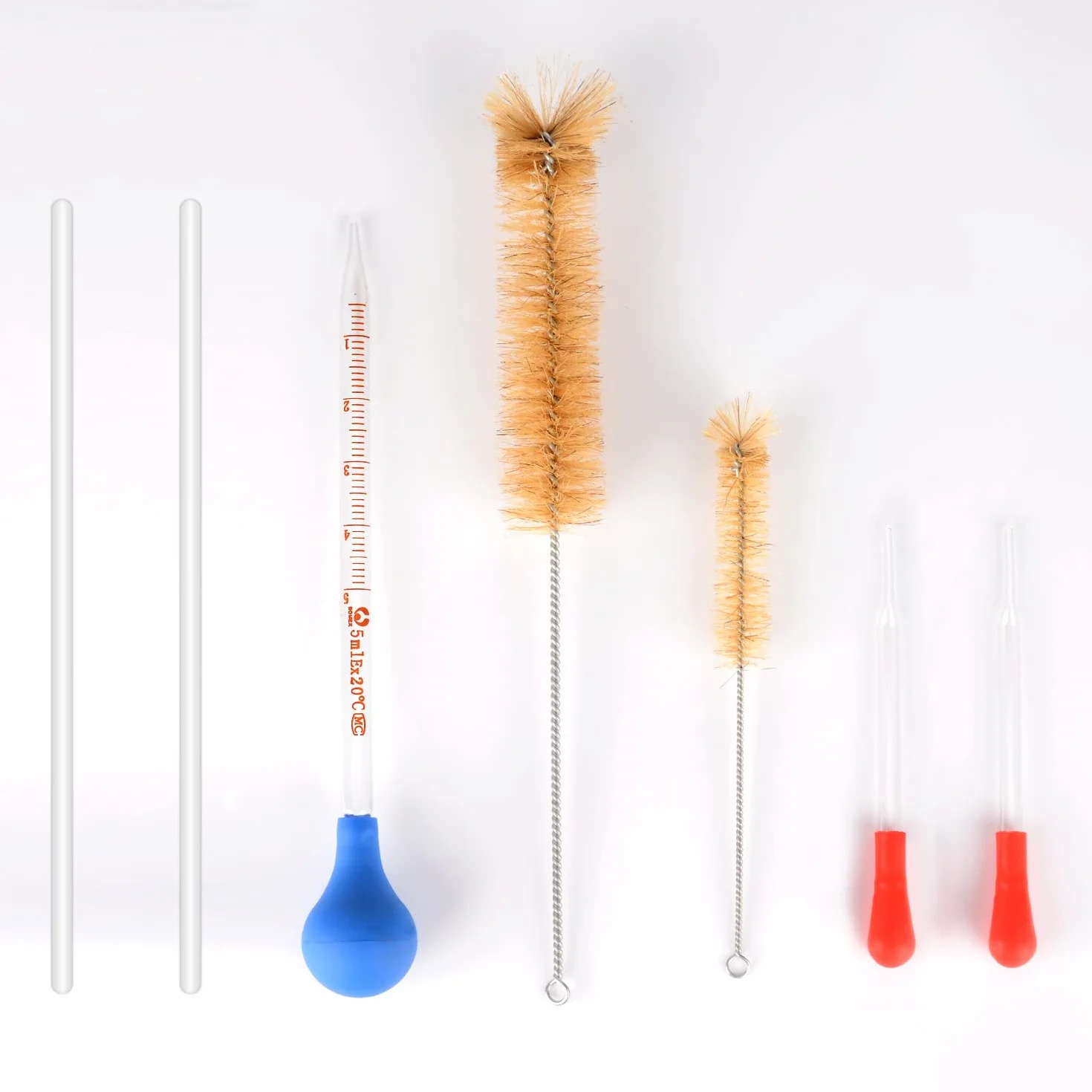 Labasics Juego de Probetas Graduadas 5 Pcs Cilindros Medición Vidrio Borosilicato 5 ml 10 ml 25 ml 50 ml 100 ml