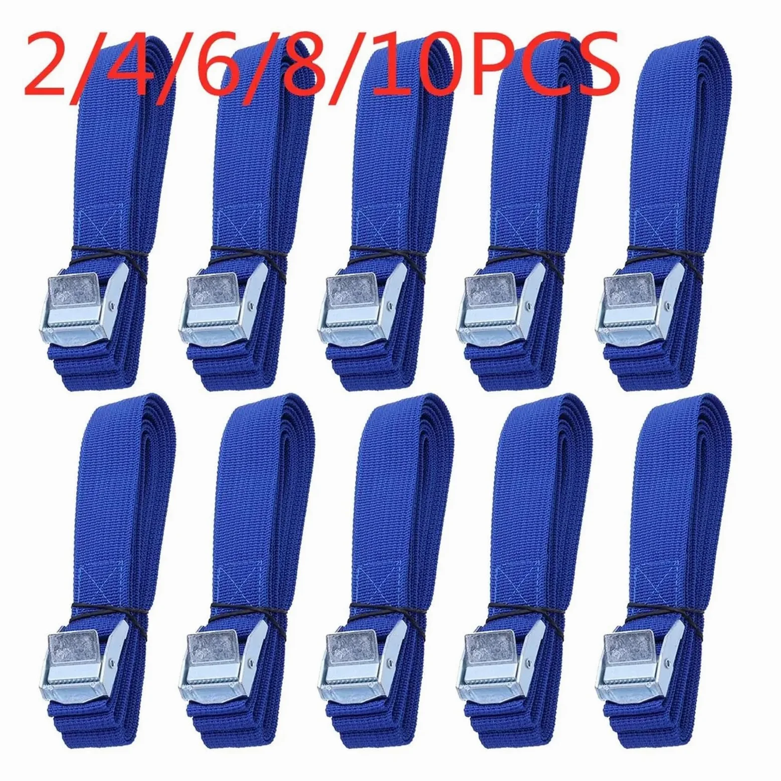 Correa con Hebilla, Correas de Amarre 2,5 m con Hebilla Nailon liberación rápida for Carga, portaequipajes Coche, Equipaje y mudanzas(4pc)