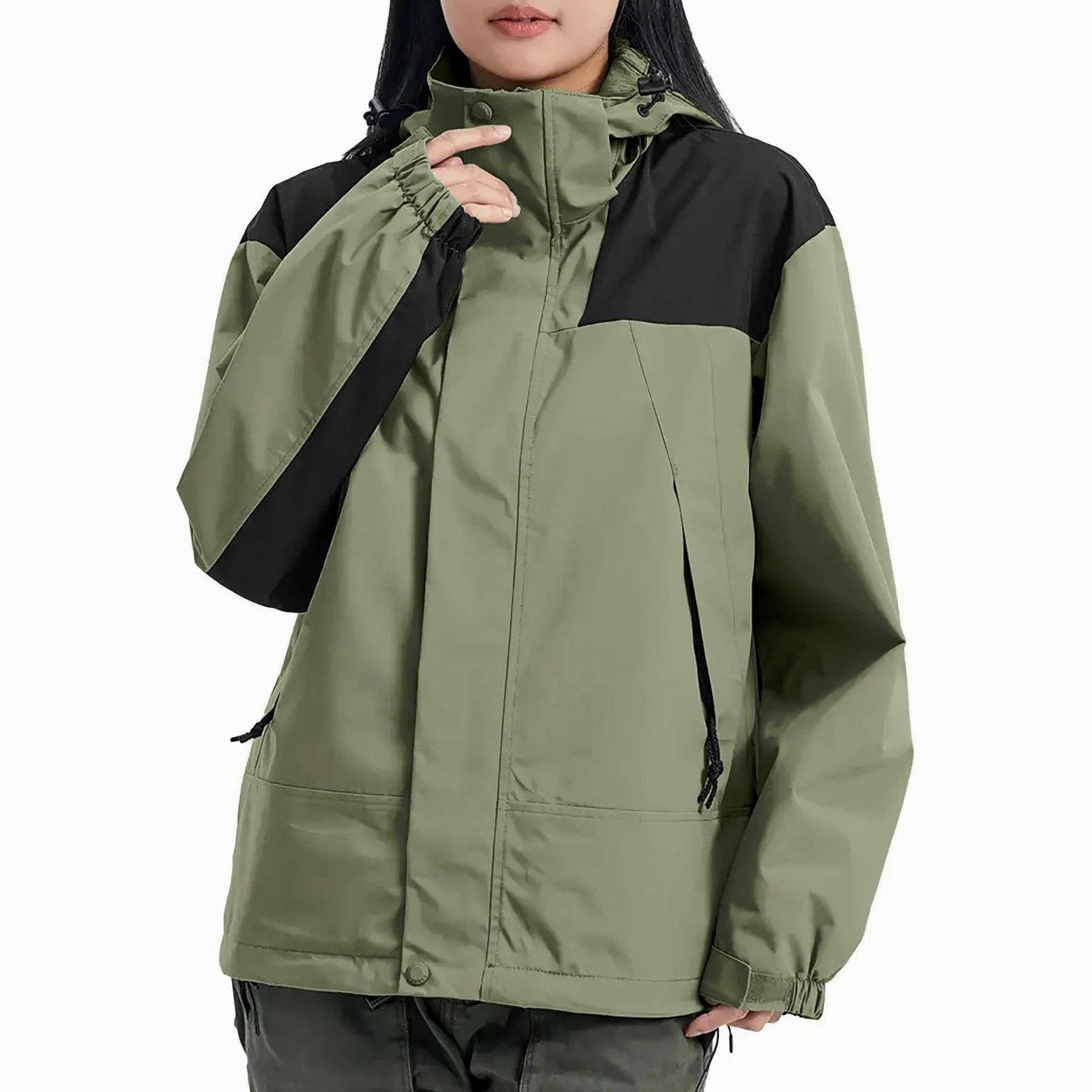 Chaqueta Para Deportes Al Mujer, Y Desmontable A De Viento, Adecuada Montañismo Esquí Vaquera Borrego Mujer Anoraks Cortavientos Capelina Impermeable Transpirable Chubasquero Abrigos
