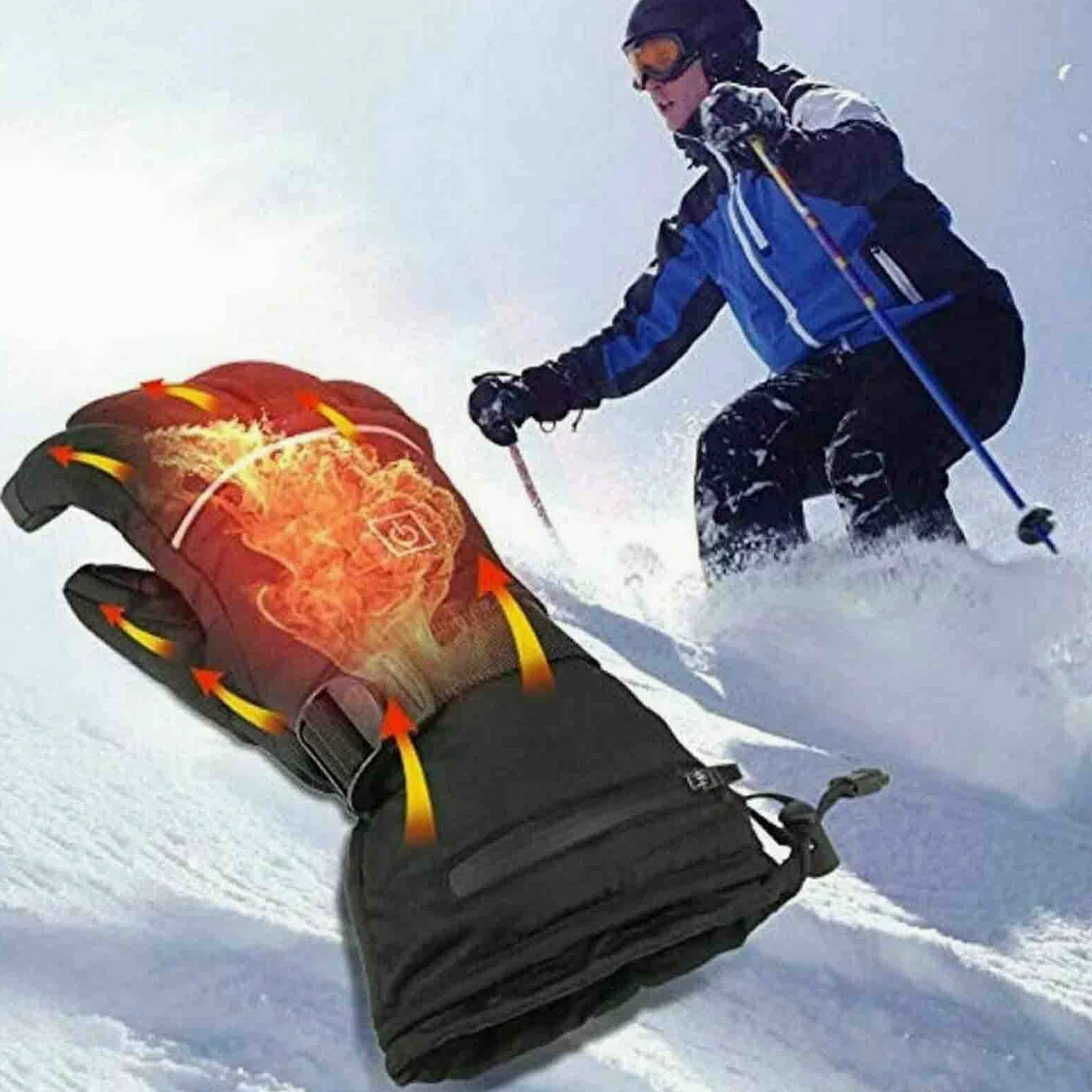 CHEWYNP Guantes Calentadores de Manos, Guantes térmicos eléctricos de Invierno, Guantes de calefacción con batería, Guantes térmicos cálidos para Mensajes de Texto con Pantalla táctil para