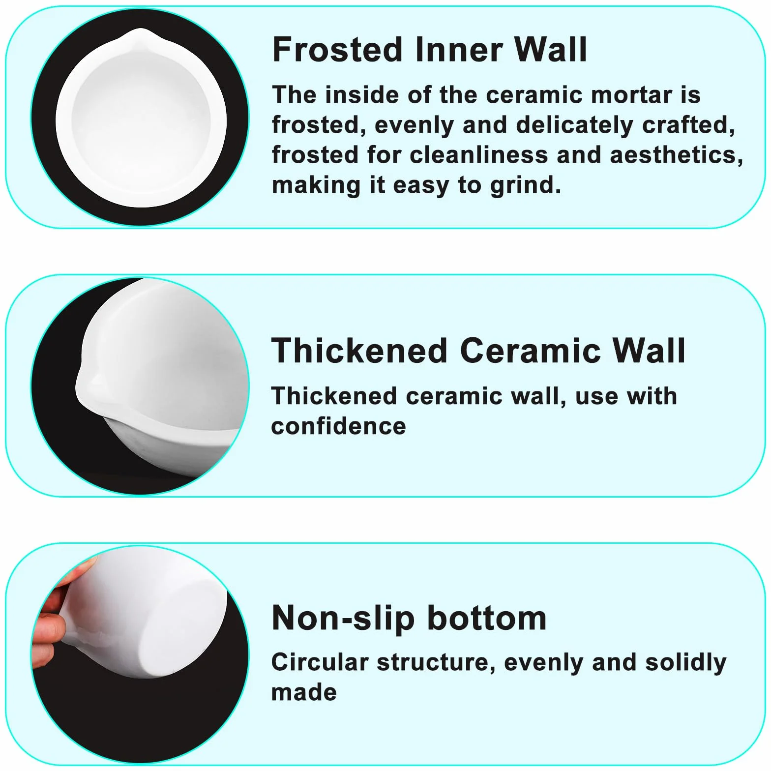 Mortero de porcelana mini trituradora manual para ajo especias hierbas resistente utensilios de cocina blanco