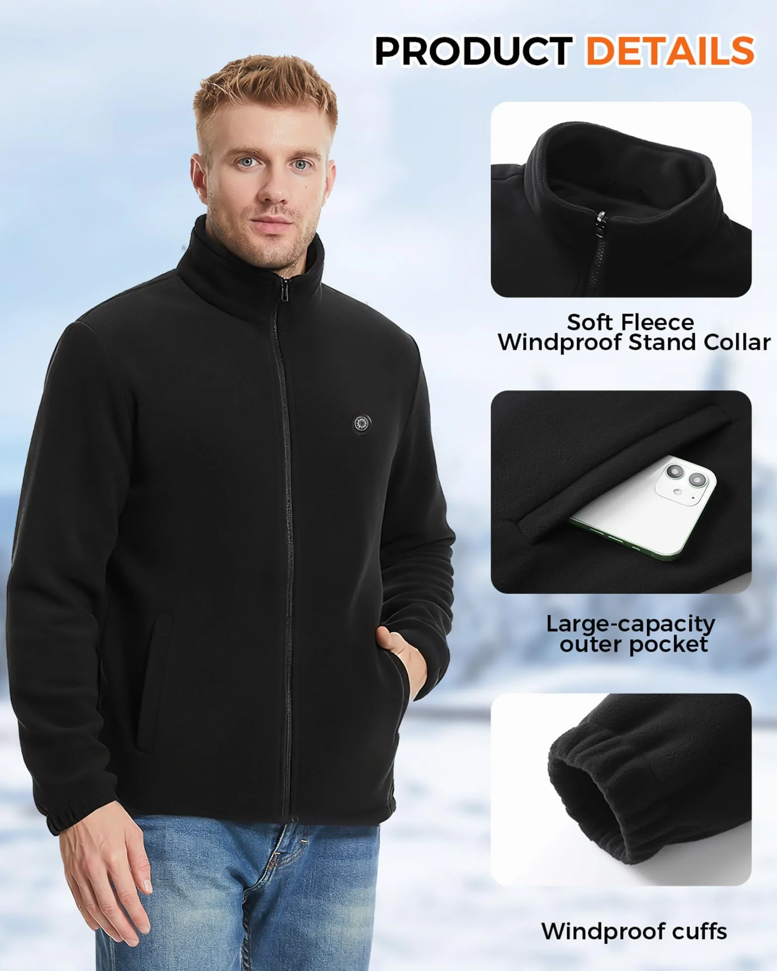 Chaleco Calefactable Hombre Mujer,Chaqueta Calefactable con Bateria 10000mAh,3 Temperaturas 9 Zonas de Calefacción,Electrico Chaleco Chaqueta Térmico Ropa Calefactables Inteligentes Para el Invierno