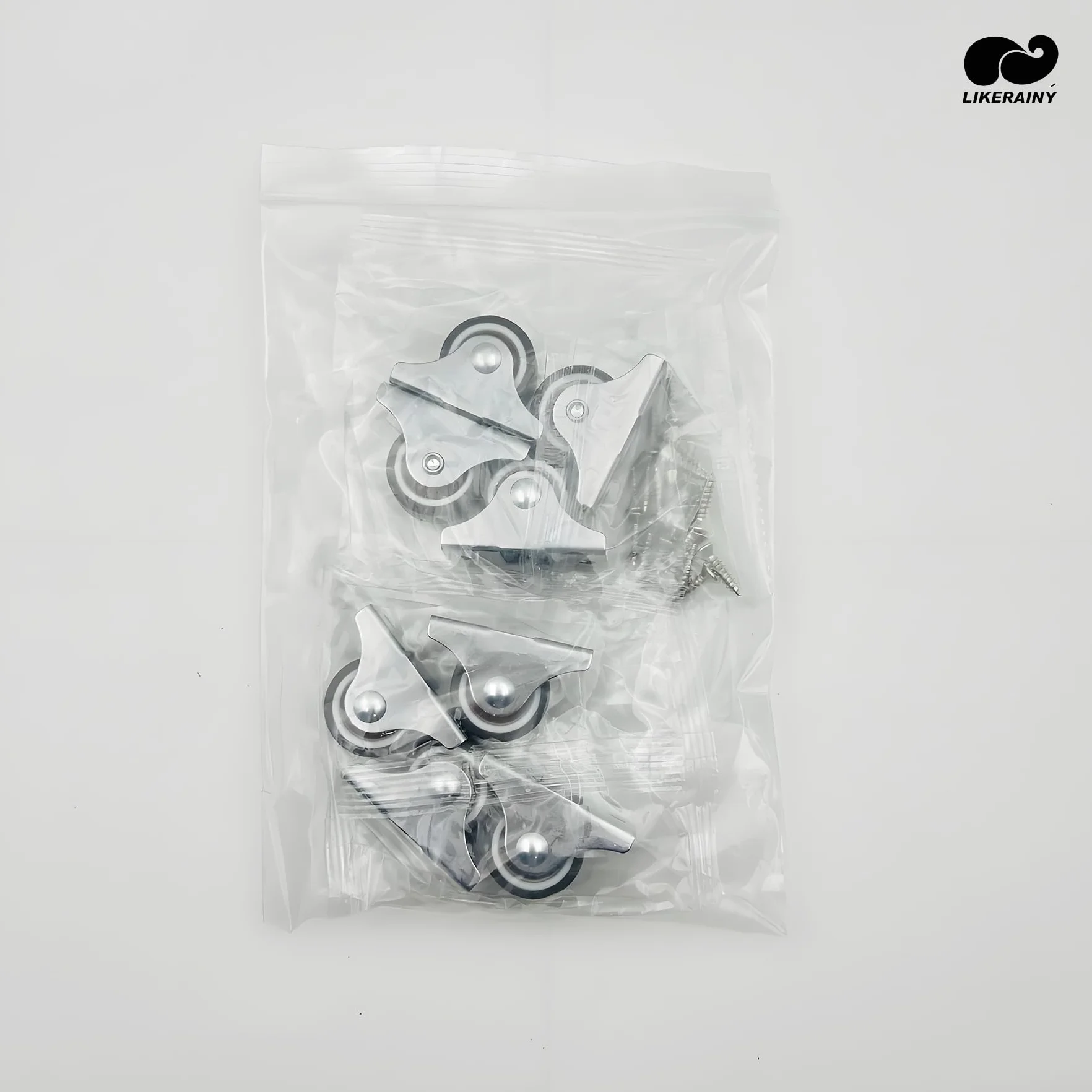 Ruedas Silenciosas TPR 25 x 13 mm para Muebles con Placa de Montaje 40kg Paquete 8