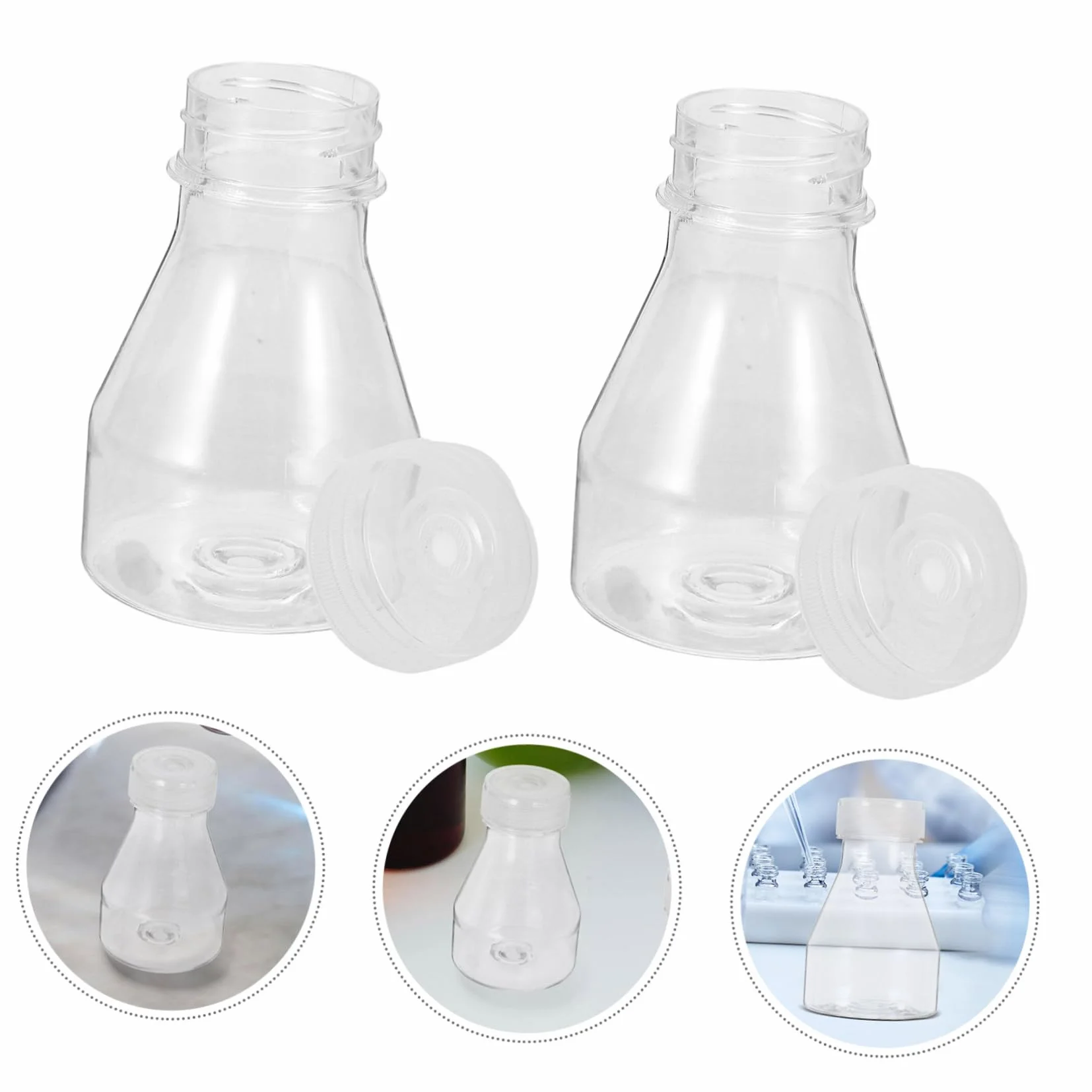 TOPBATHY Botellas de Plástico Reutilizables para Cultivo Celular, Paquete de 2 Unidades