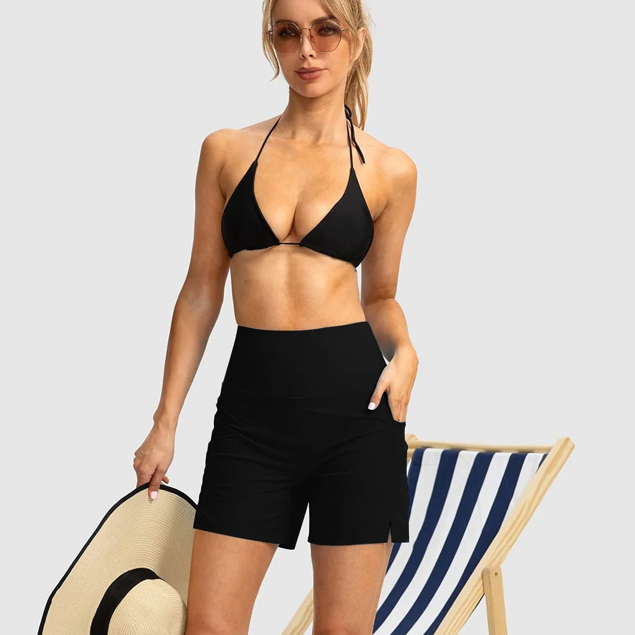 Shorts de Baño Mujer Bañador Shorts de Natación Boyleg Secado Rápido Playa Surf Essential Bikini Short Deportes Acuáticos Pantalones Cortos