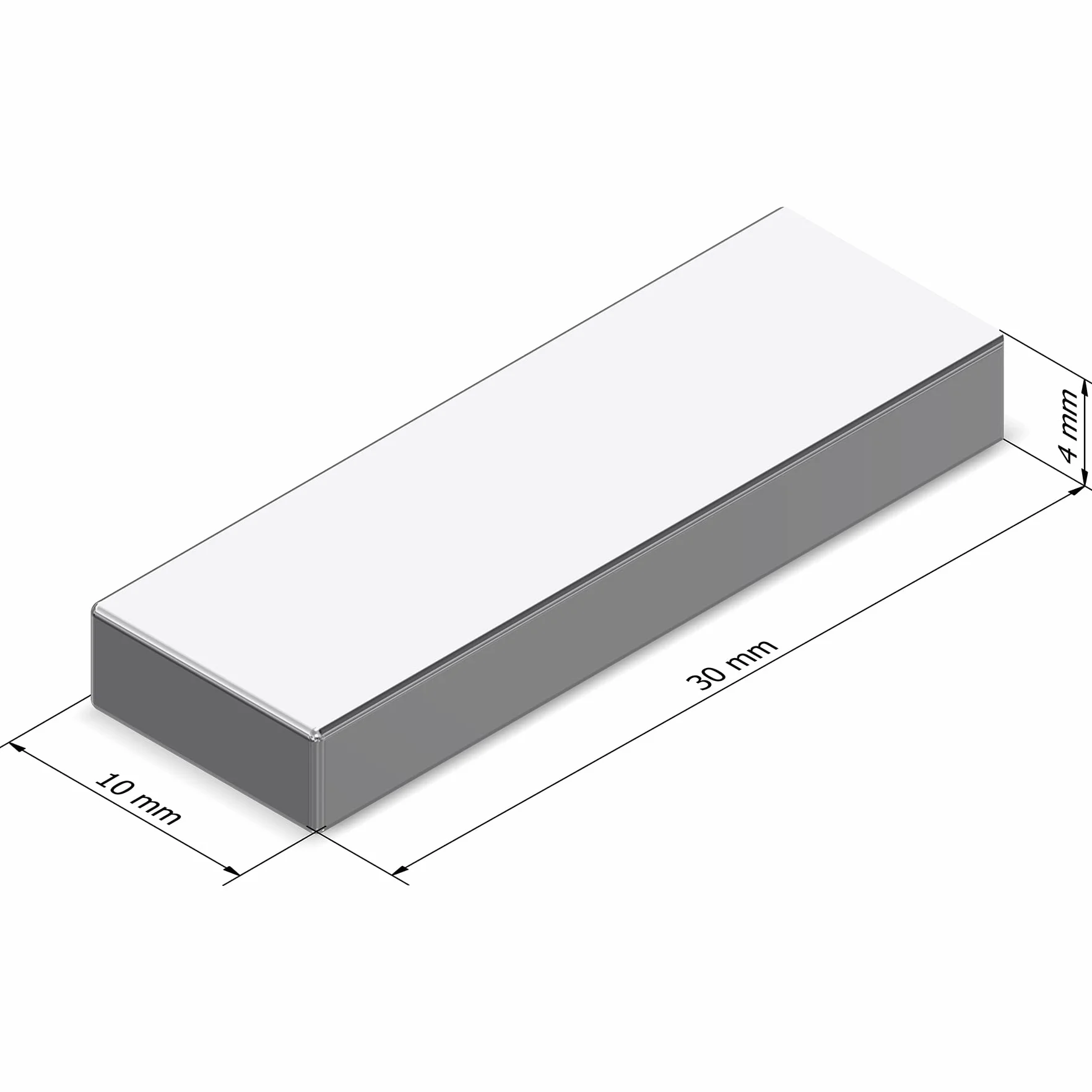 Imán de neodimio rectangular 30x10x4 mm 5,4 kg Sensei 5 piezas barras magnéticas