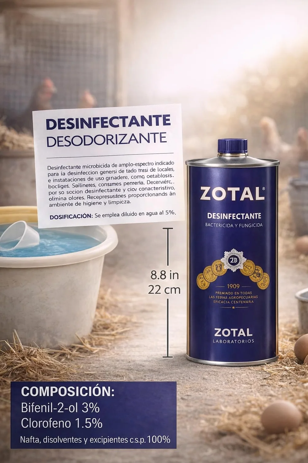 Zotal Desinfectante Microbicida Fungicida Desodorizante 870 ml
