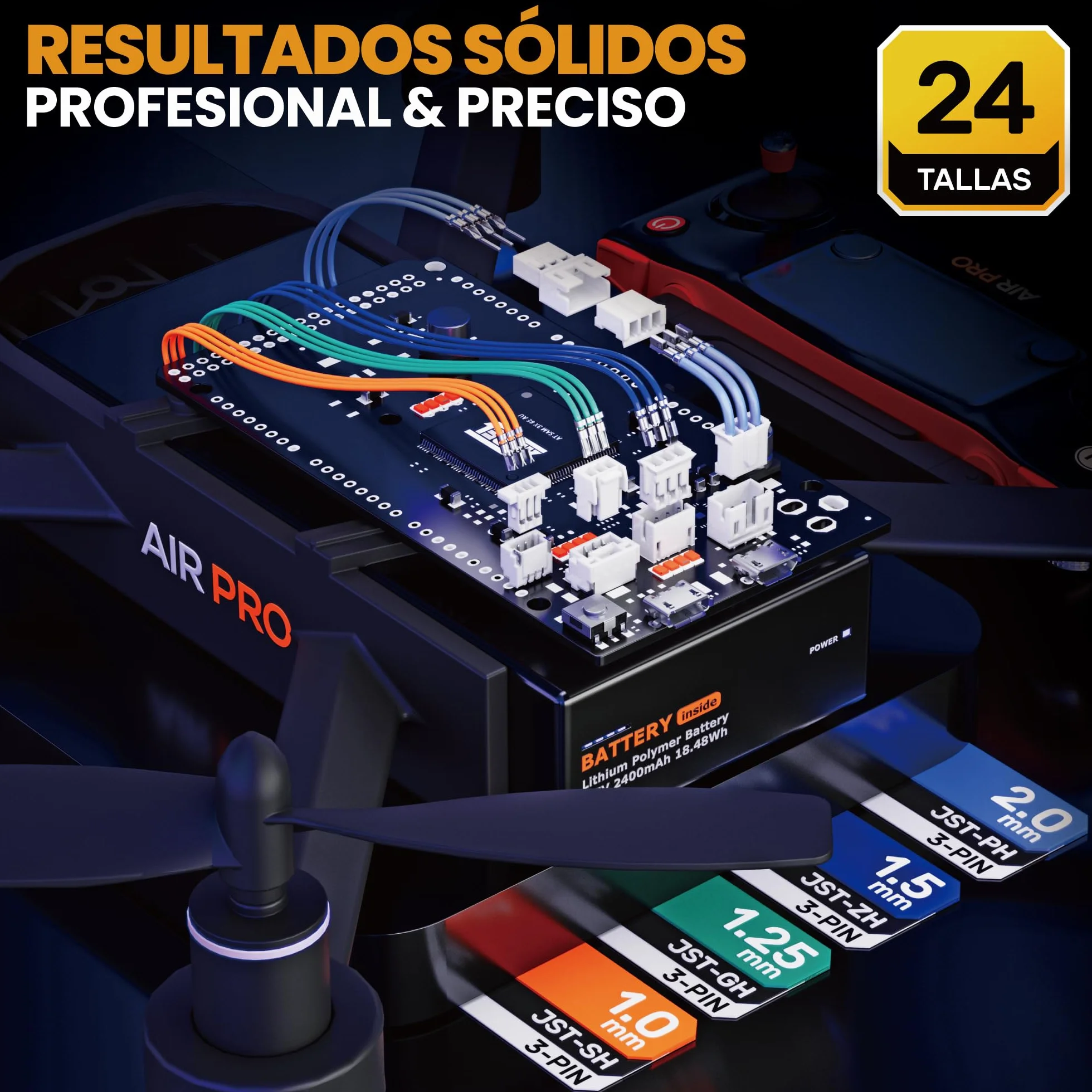 SOMELINE Kit de Crimpadora y Conectores, 41 Tipos, JST-SH 1,0mm/GH 1,25mm/ZH 1,5mm/PH 2,0mm, Compatible Molex PicoBlade 1,25mm & 51005/51006 2,0mm, Crimper 0,03-0,5mm²/32-20 AWG
