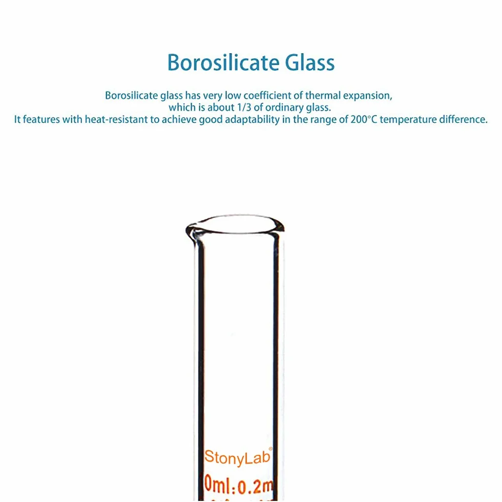 StonyLab Cilindro de Medición Graduado de Vidrio de Borosilicato 10 ml 4-Pack