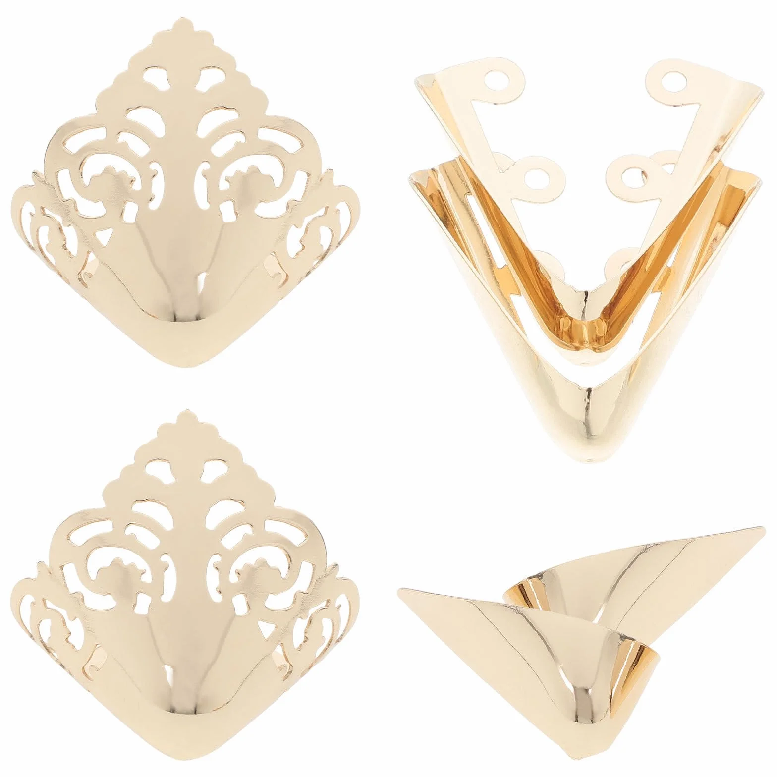 3 Pares de Protectores para Zapatos de Mujer Puntera Metálica Dorada, Diseño Elegante y Protección Antipatadas para Tacones Altos y Zapatos de Vestir